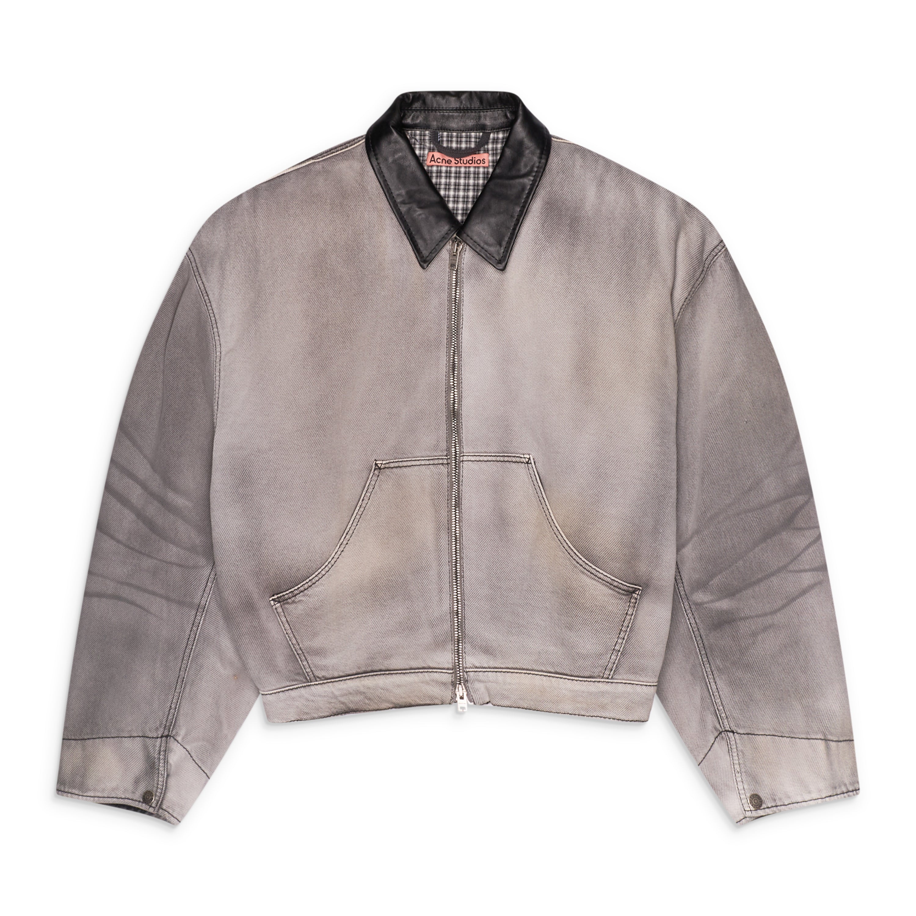 Acne Studios Faded Denim Bomber Jacket White/Black