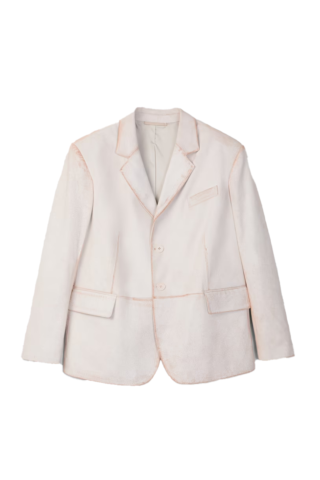 Camper Lab Distressed Leather Blazer White