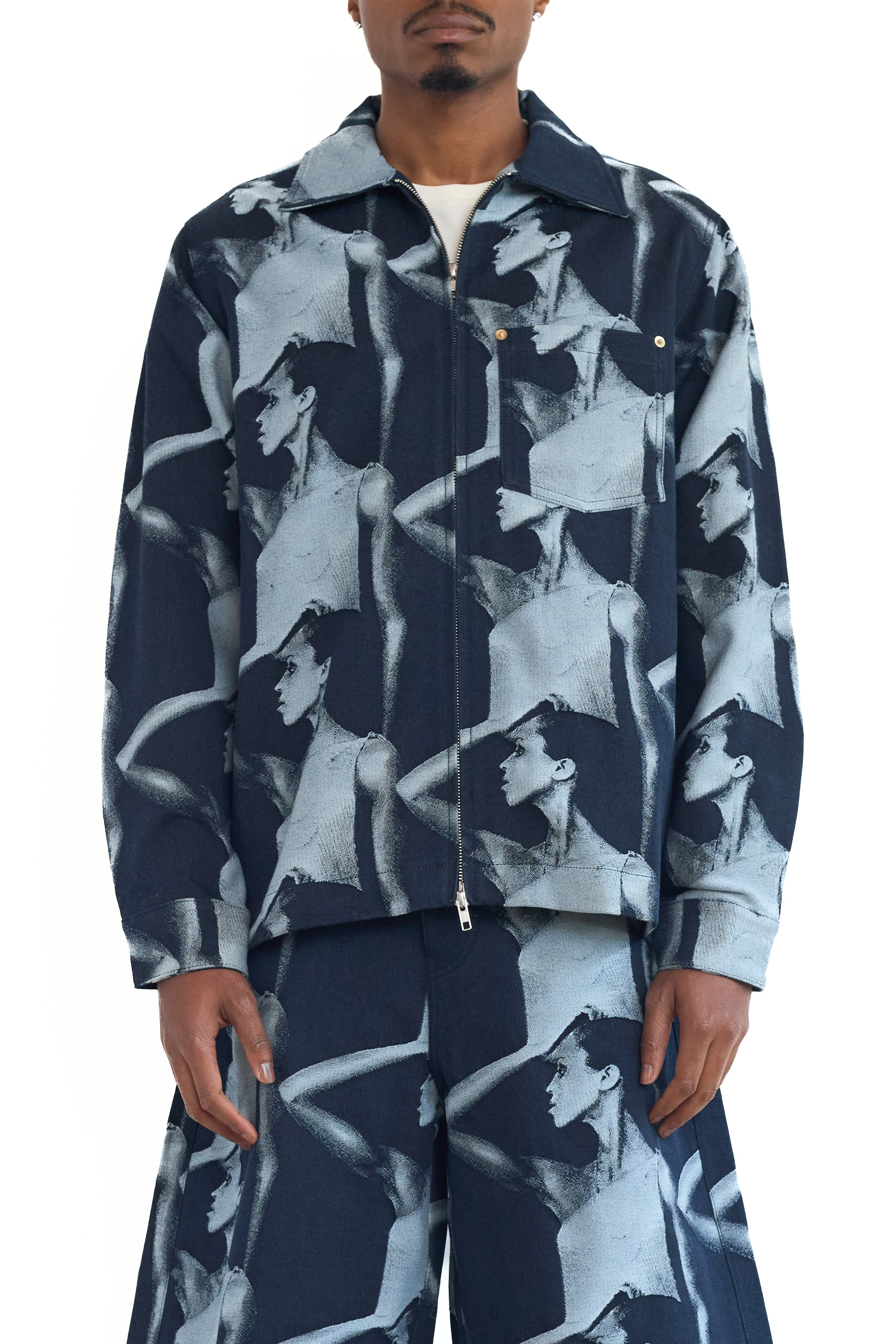 Wales Bonner Jet Zip Jacket Indigo