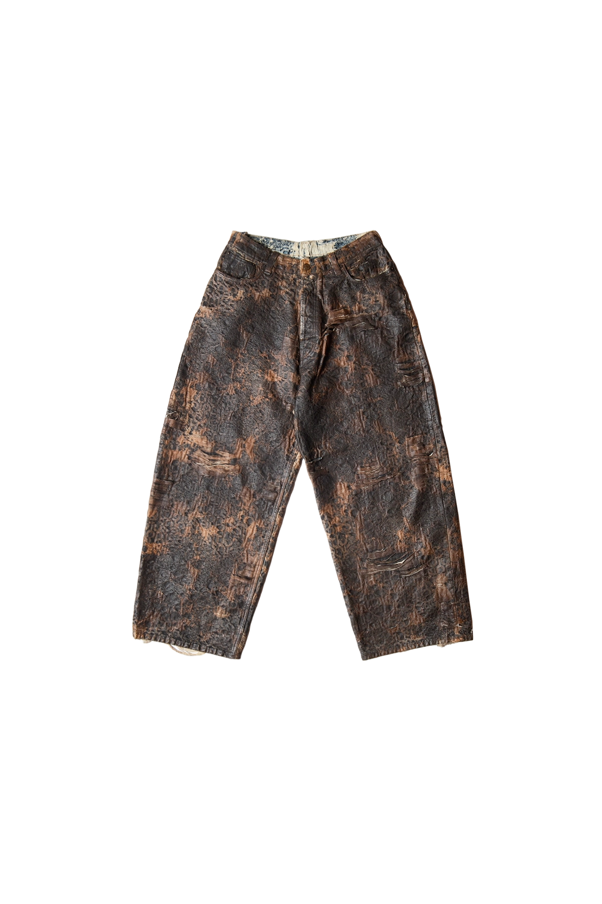 Acne Studios 2023 Distressed Monogram Coating Jeans Brown