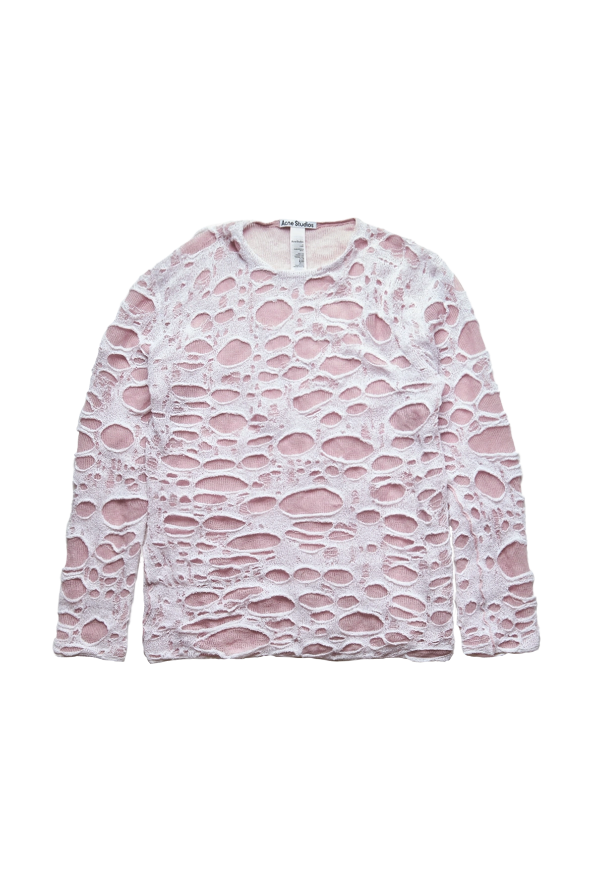 Acne Studios Cobweb Distressed Sweater White