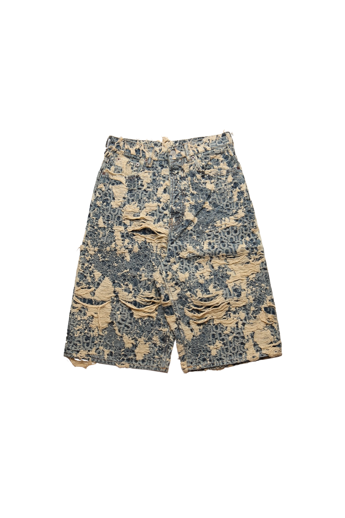 Acne Studios Distressed Monogram Denim Shorts Blue – ESSXNYC