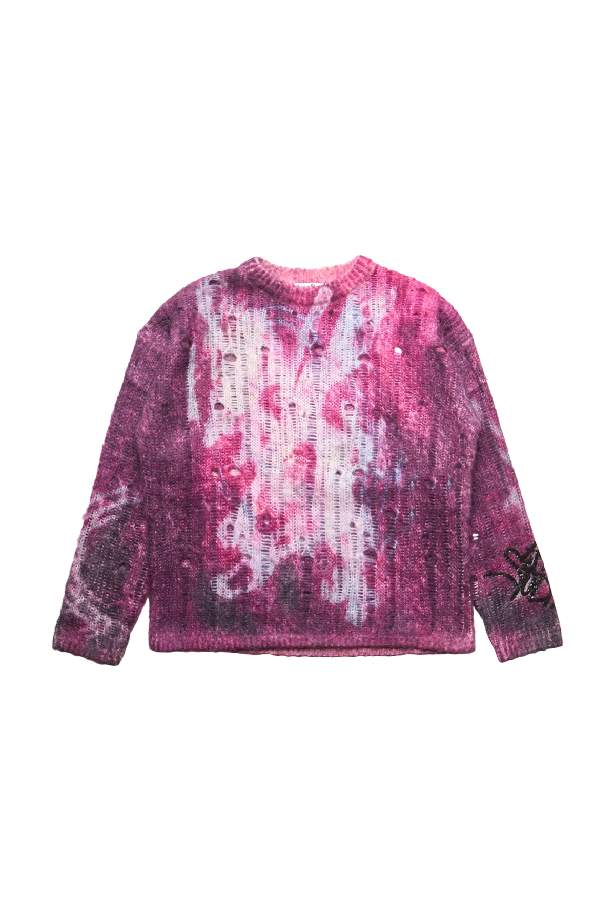 Acne Studios Fur Hair Distressed Sweater Purple