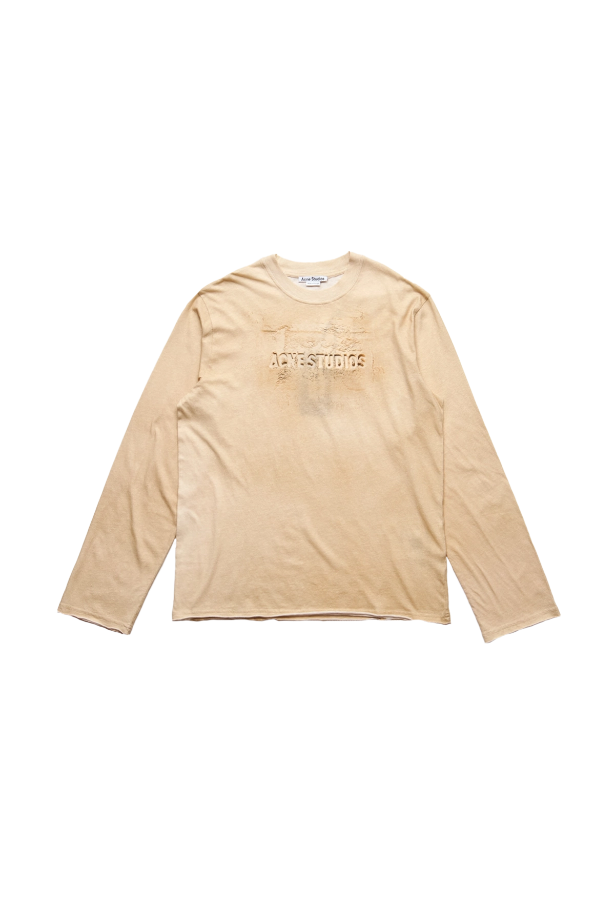 Acne Studios Logo Sandwash Long Sleeve Tee Beige