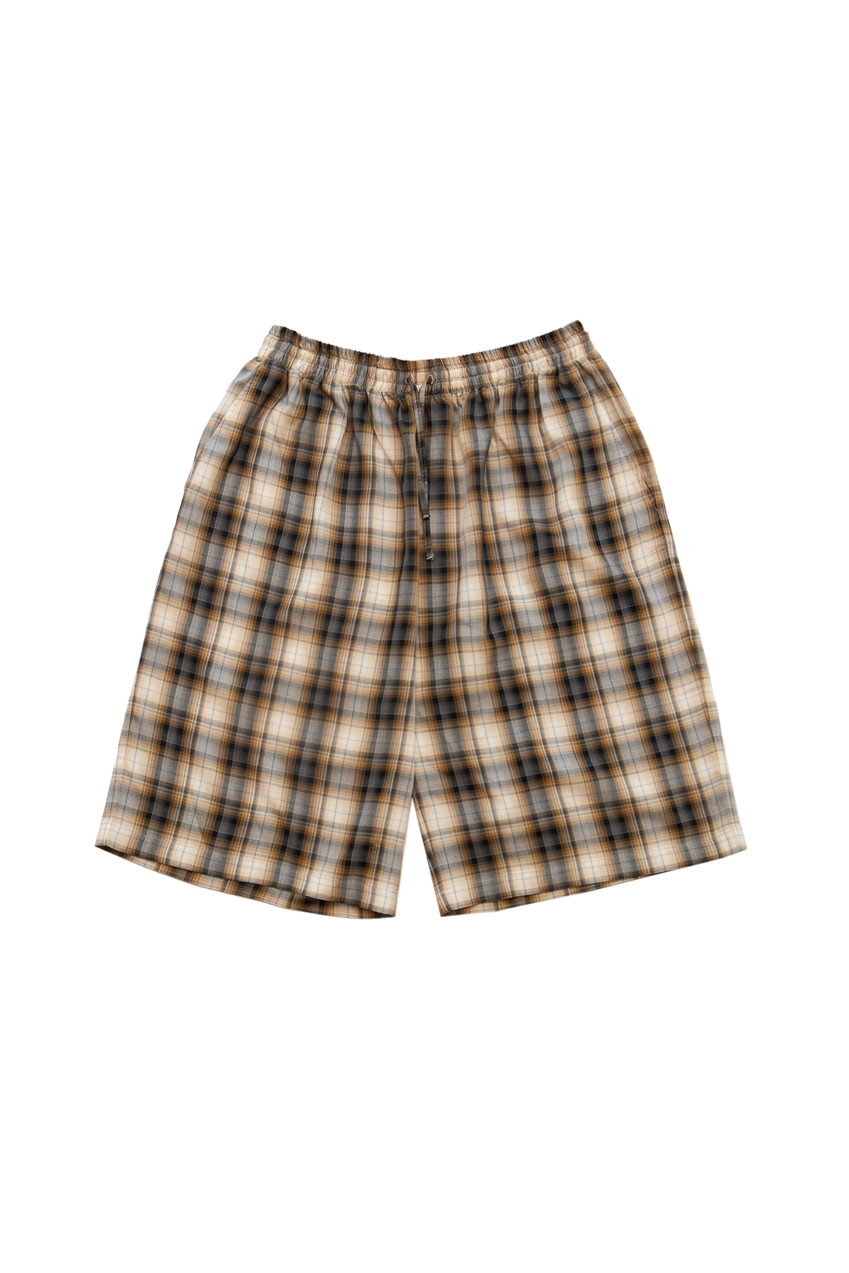 Acne Studios Plaid Skater Shorts Beige