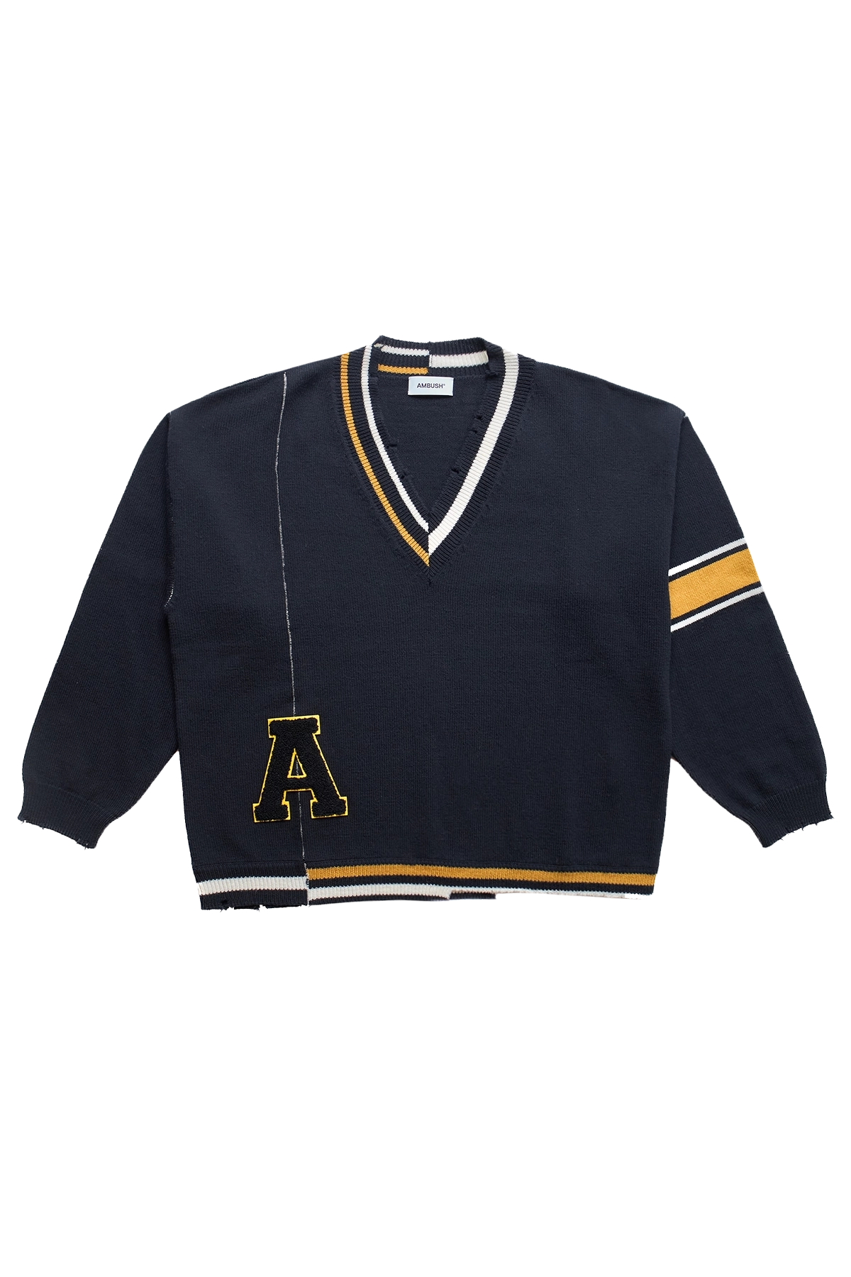 Ambush Sports Destroyed Rib Knit Sweater Blue
