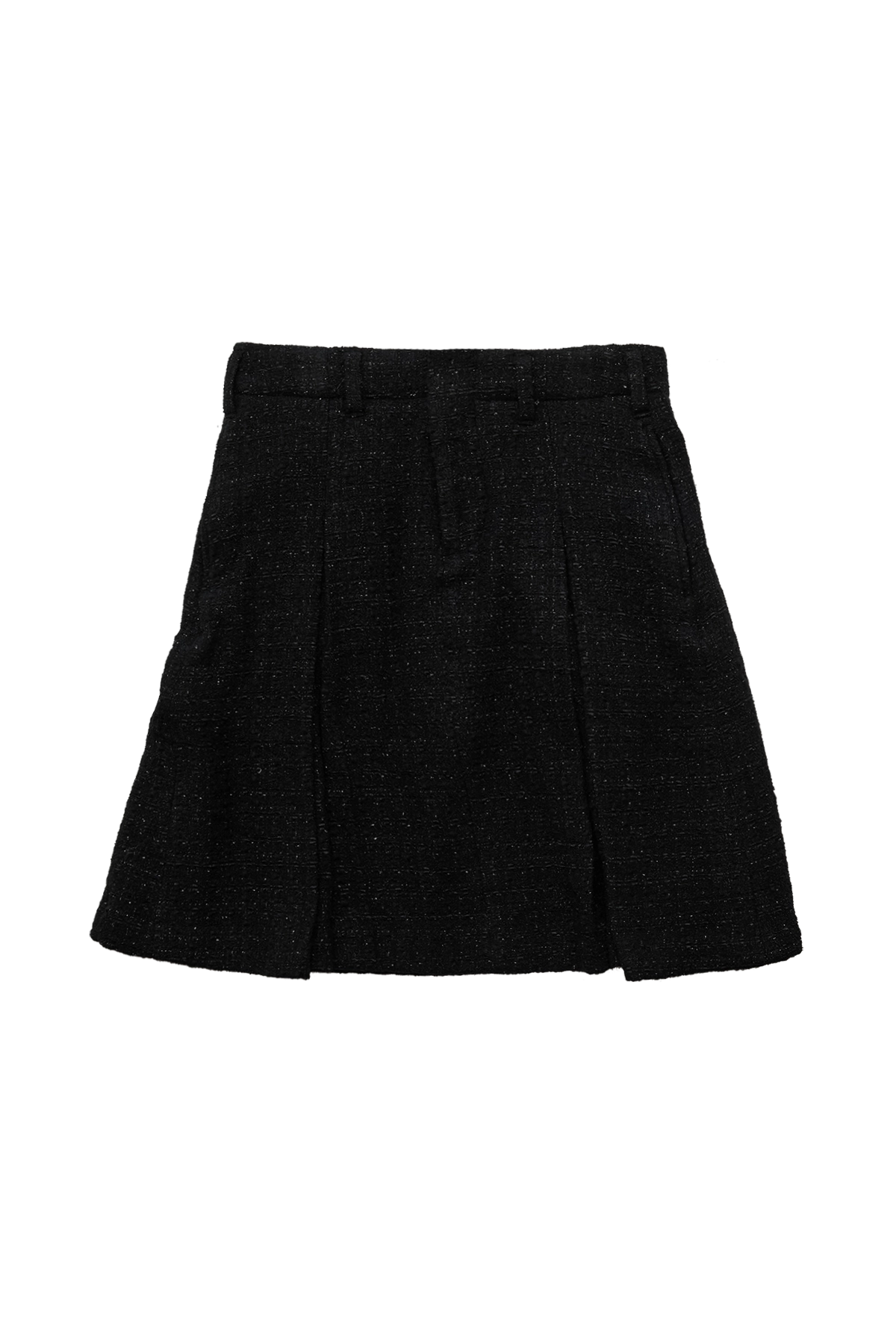 Ambush Tweed Pleats Midi Skirt Black