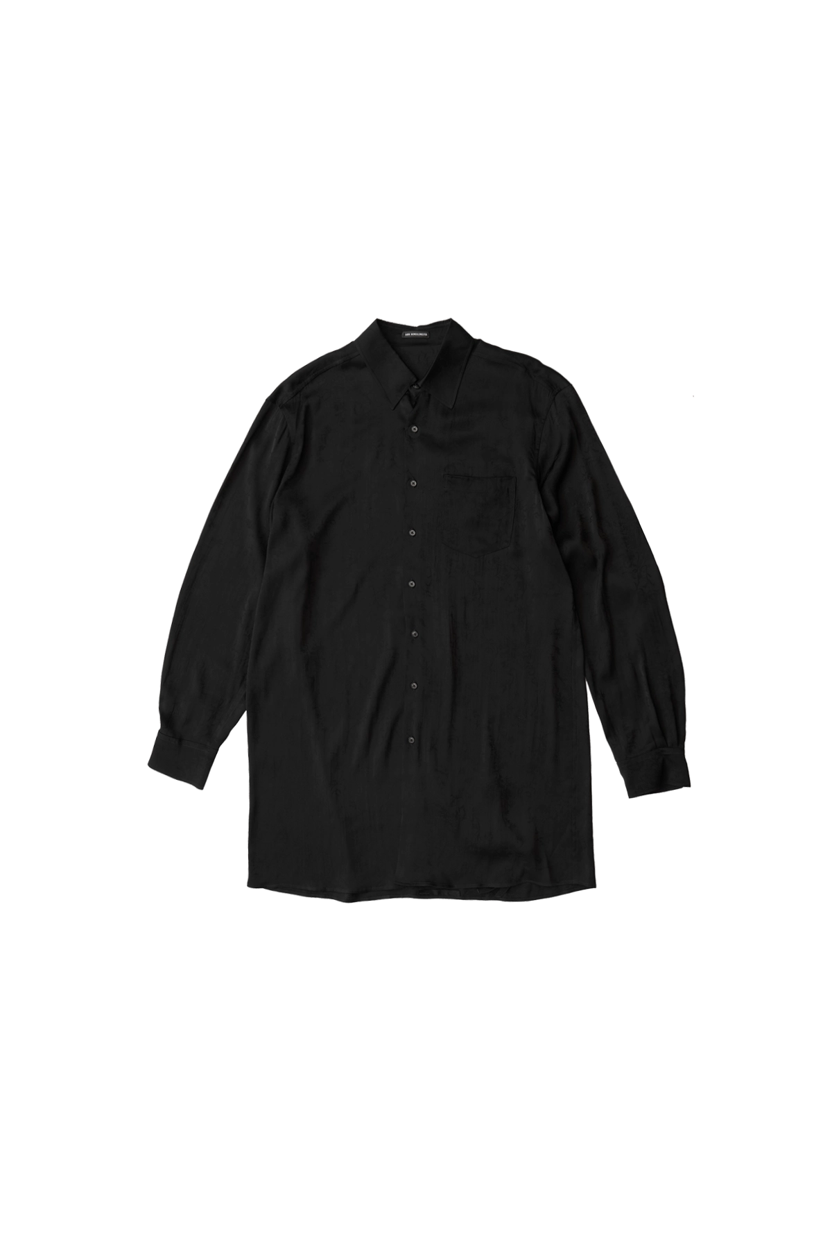 Ann Demeulemeester Valere Long Relax Fit Shirt Draped On Back Black