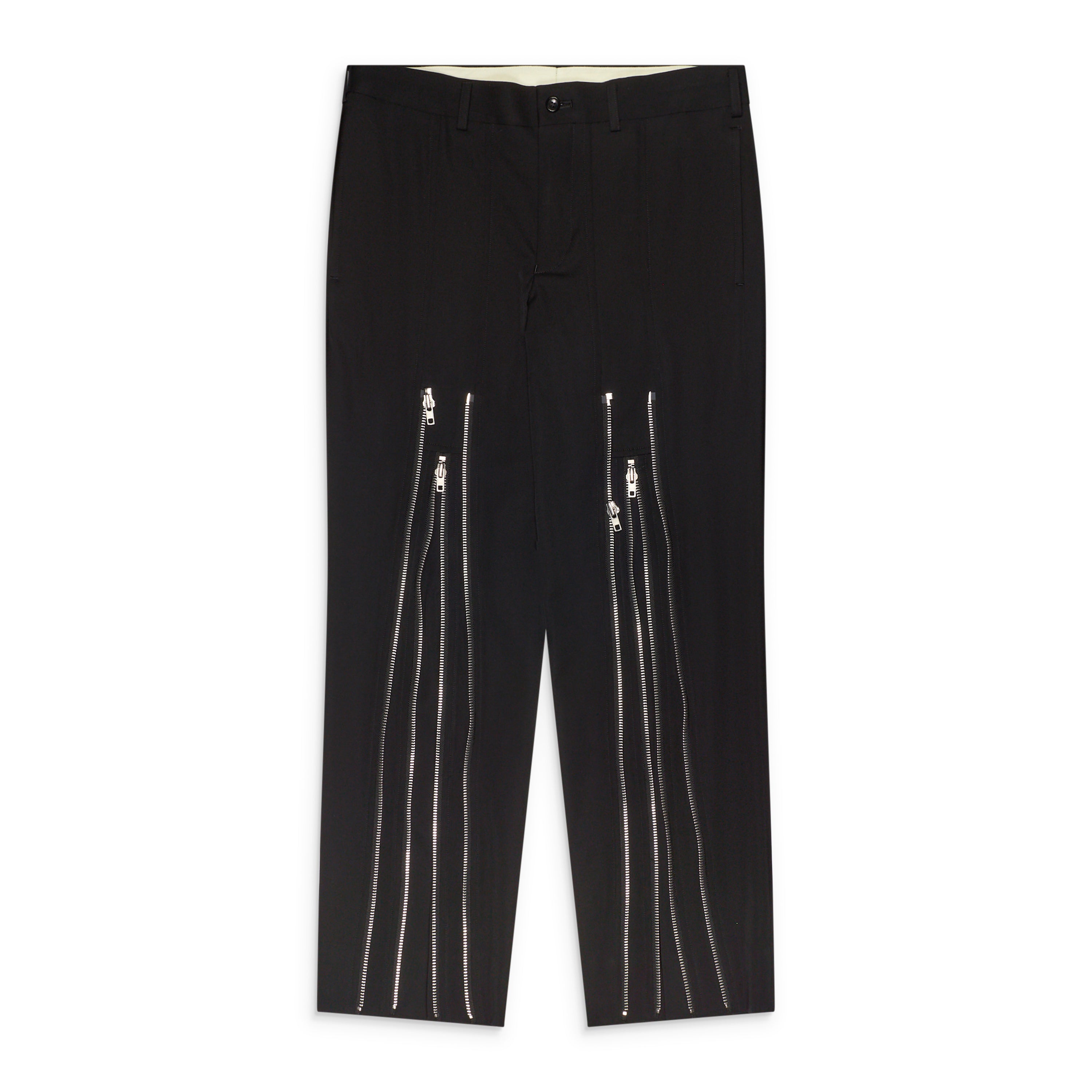 Comme Des Garcons Homme Plus Slim Trousers With Zips Black