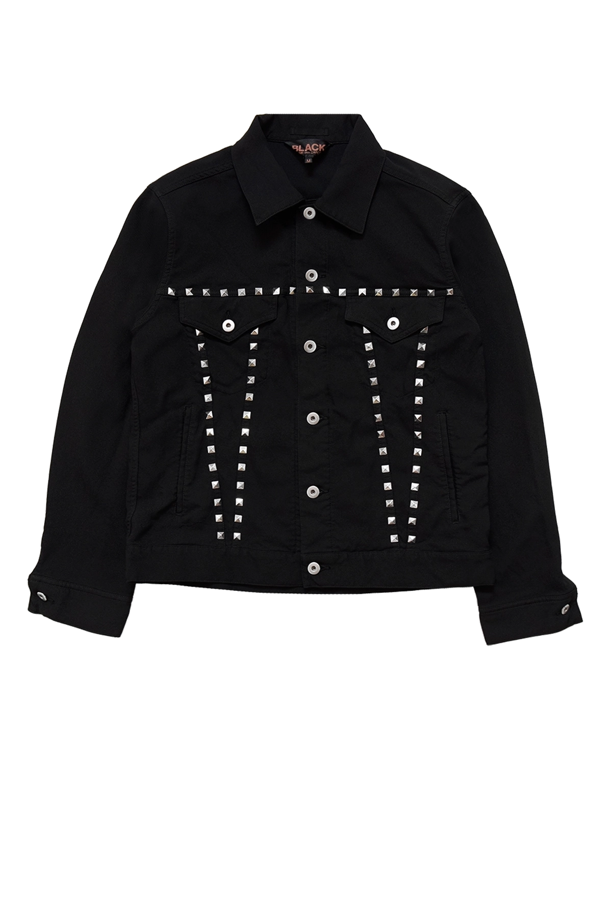Cdg Black Trucker Jacket With Studs