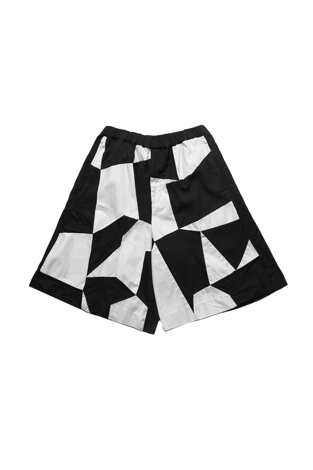 CDG Black Patchwork Elastic Shorts Black