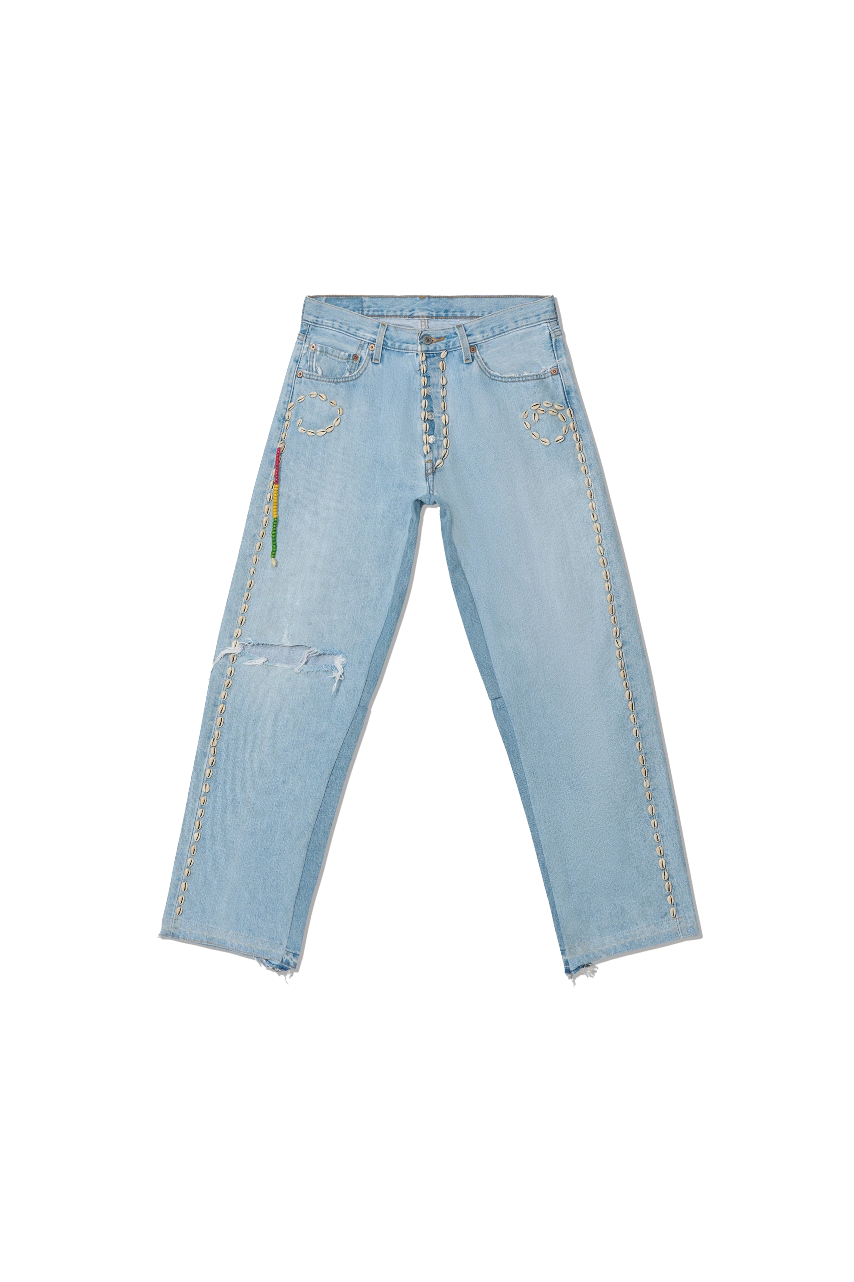 Barriers Cowrie Shell Denim Jeans Blue