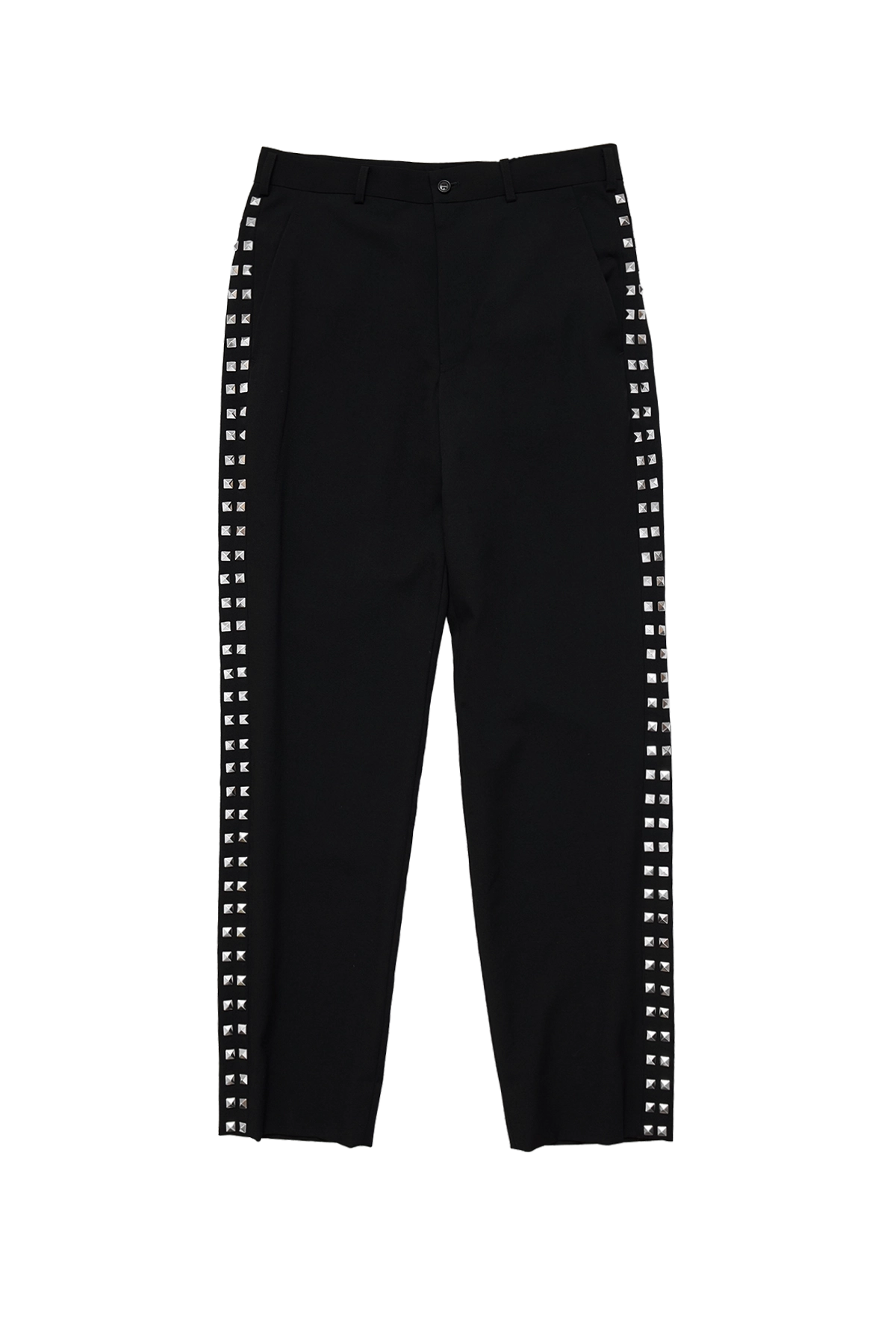 Comme Des Garcons Black Slim Leg Trousers With Studs Black – ESSXNYC