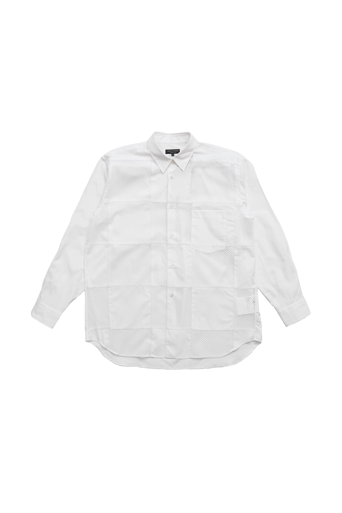Comme Des Garcons Homme Plus Button Down Shirt With Mesh Details White