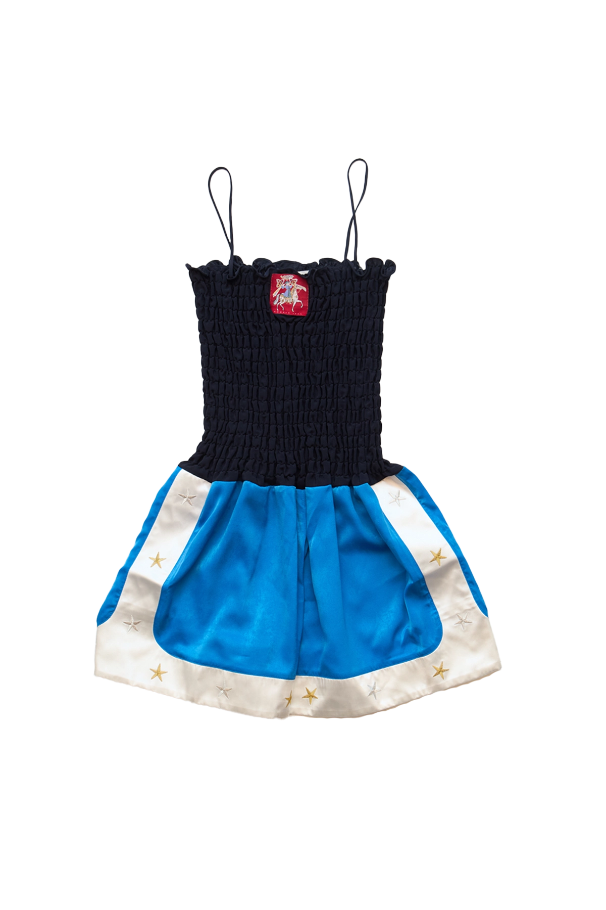 Conner Ives Shirred Boxing Short Romper Multi