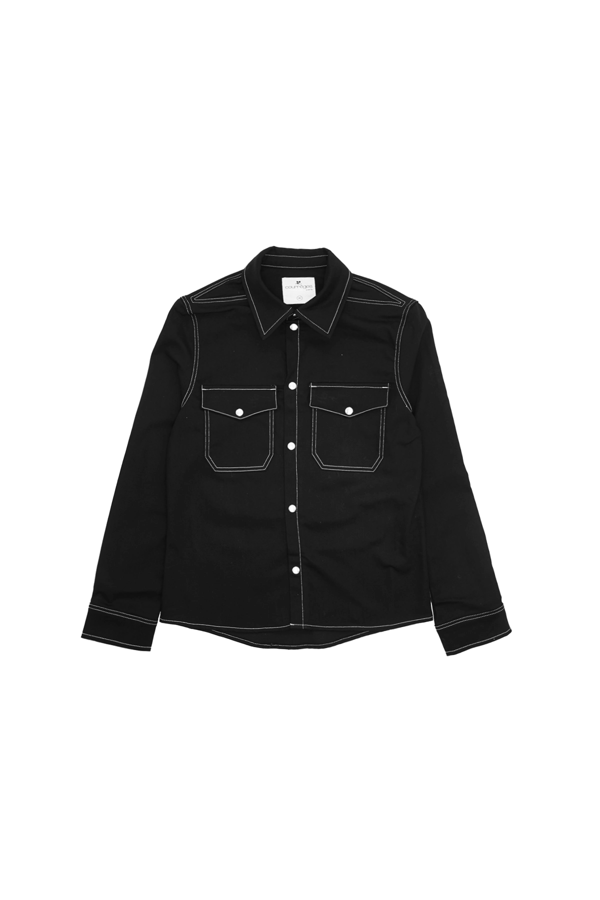Courreges Double Pocket Denim Shirt Black/White