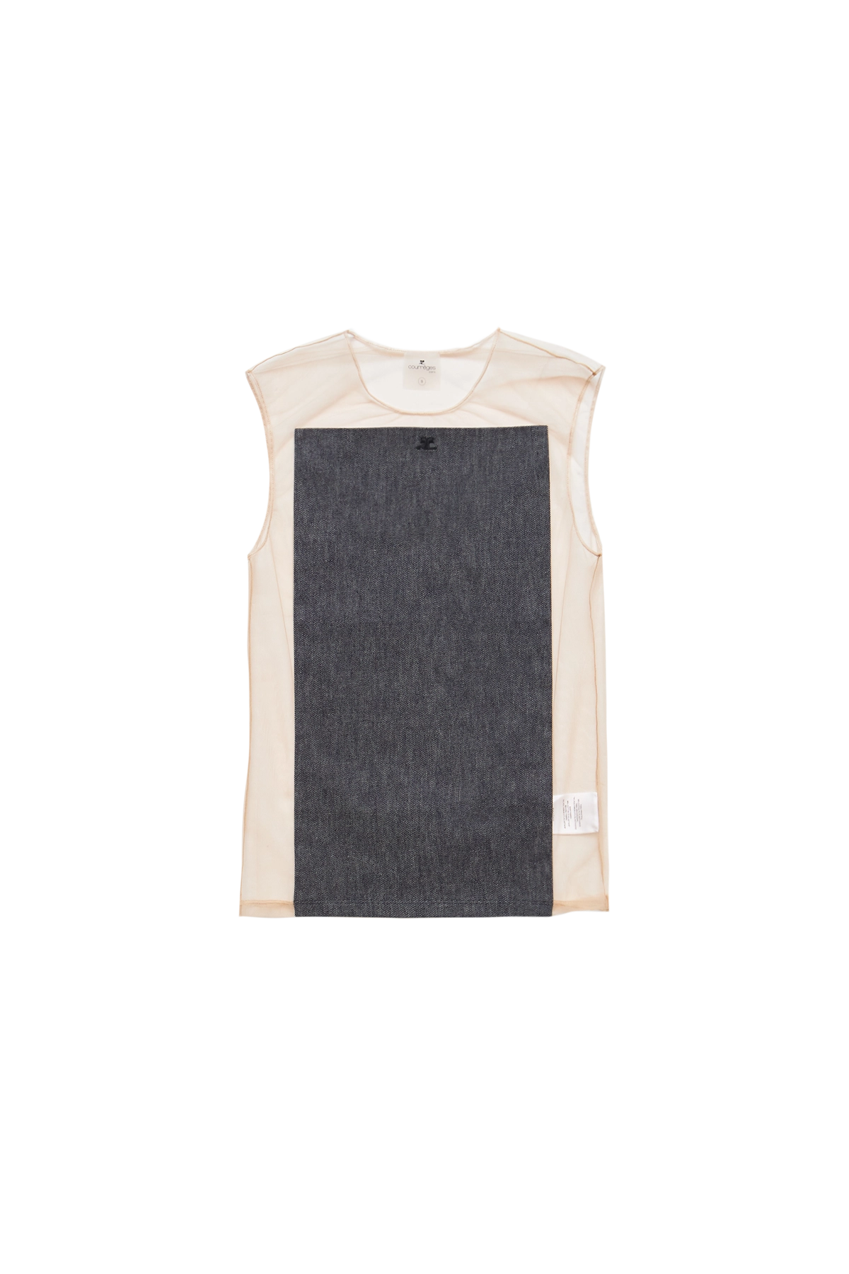 Courreges Illusion Square Denim Top - Dark Skin Tone Grey