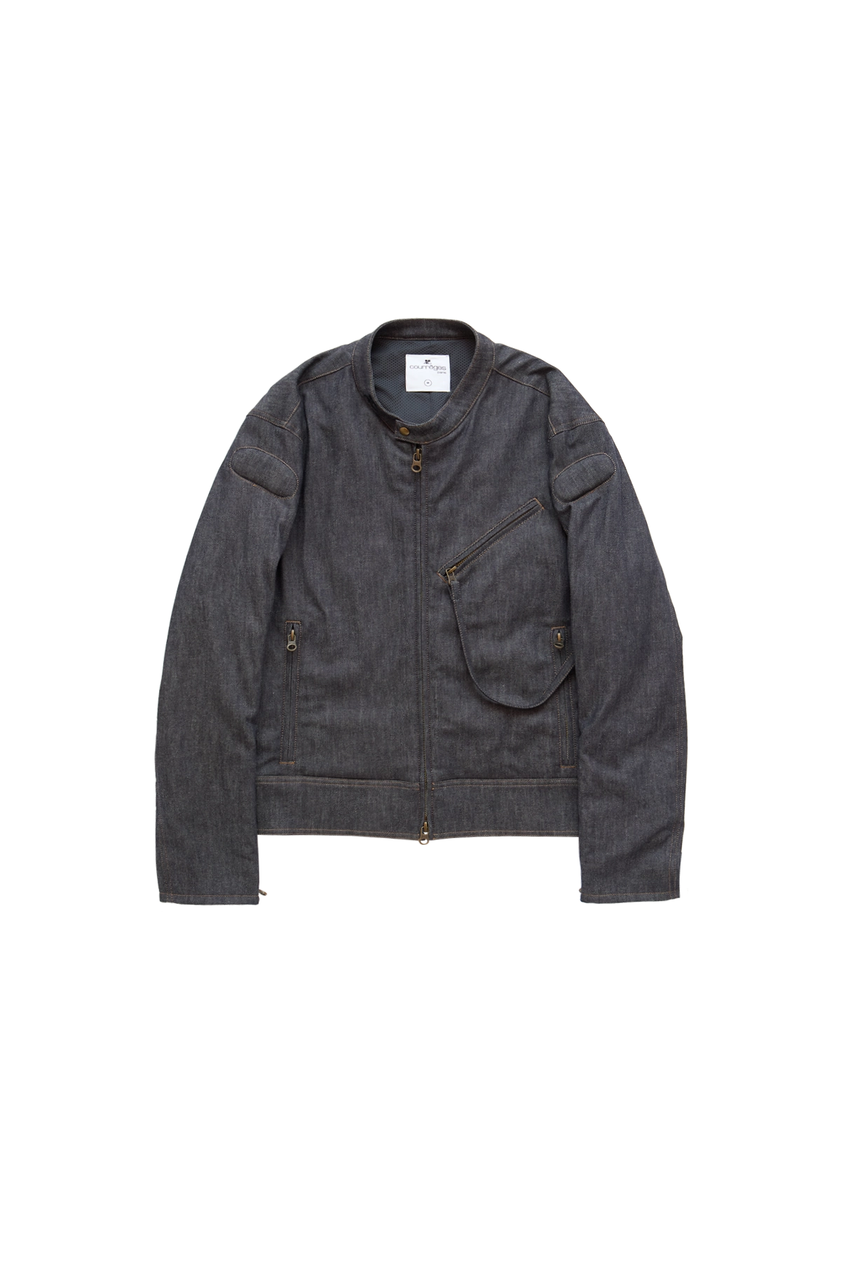 Courreges Scuba Denim Bomber Jacket Grey