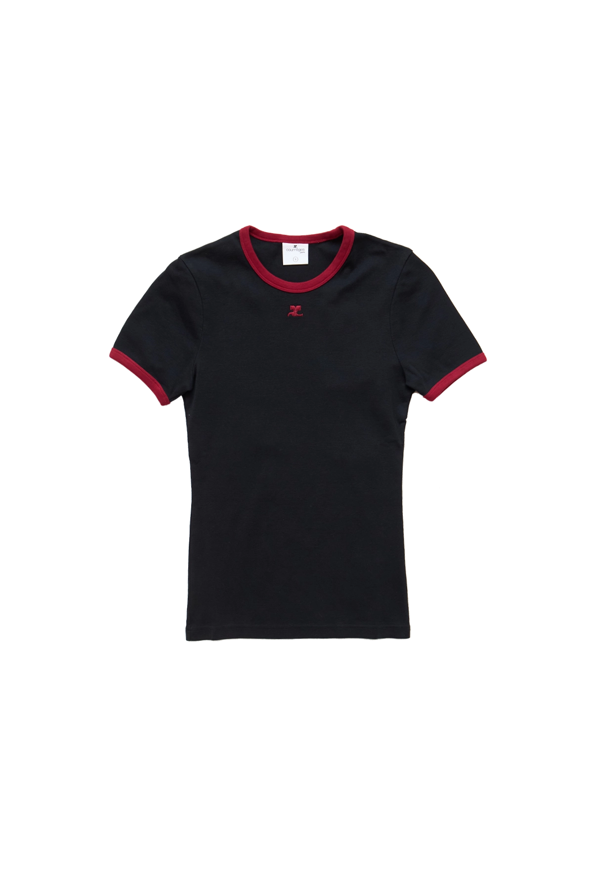 Courreges Signature Contrast T-Shirt Black