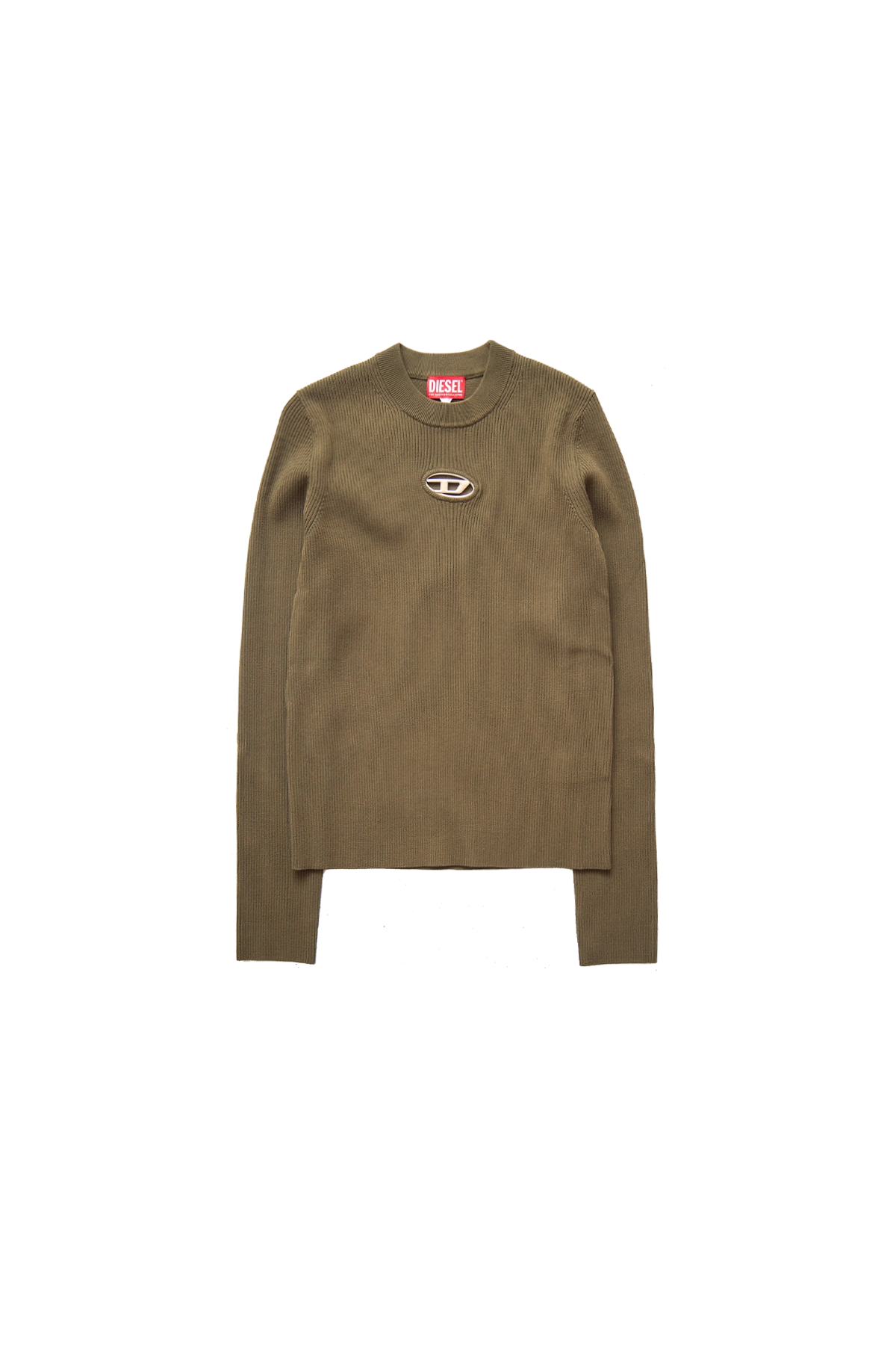 Diesel Ribbed Logo Crewneck Sweater Green – ESSXNYC display picture 1