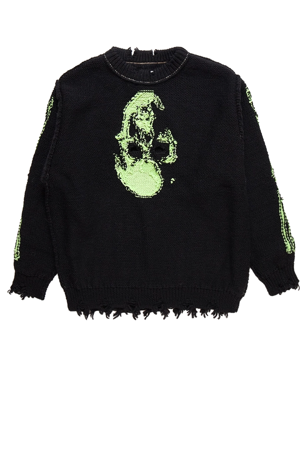 Doublet Glow-In-The-Dark Skull Knit Pullover Black – ESSXNYC