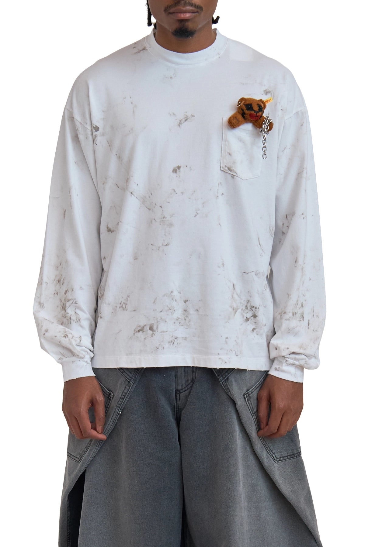 Doublet Long Sleeve T-Shirt With Villain Bear White – ESSXNYC