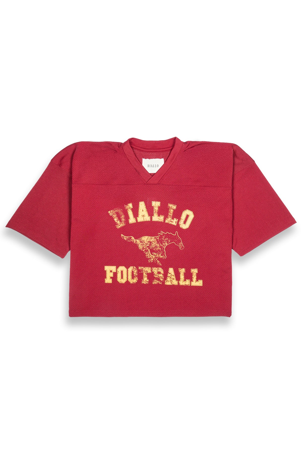 DIALLO Short Sleeve Crop Jersey Red/Yellow