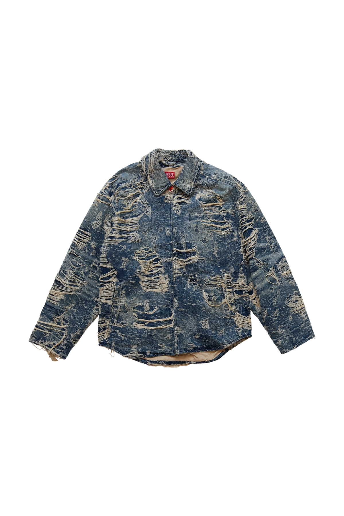 Diesel Distressed Denim Jacket Blue
