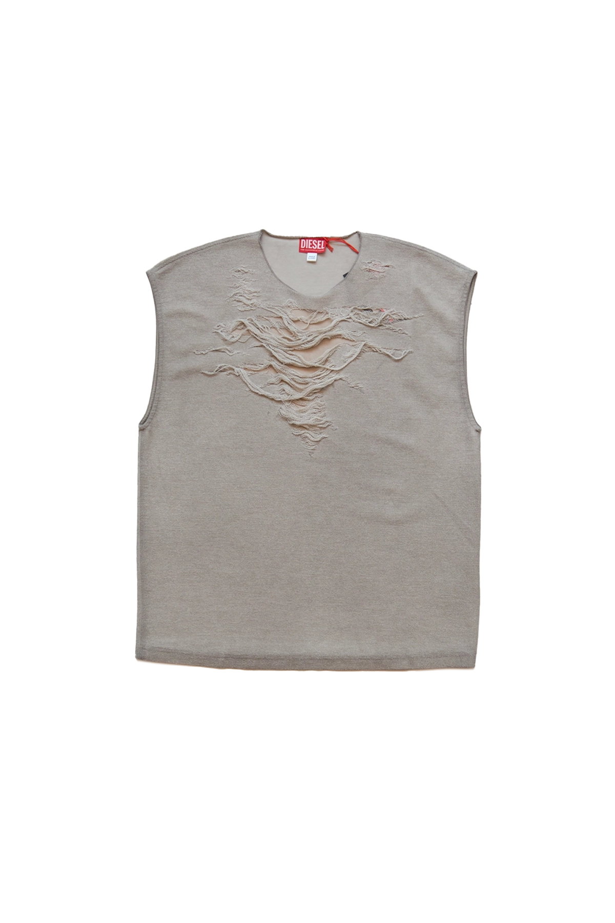 Diesel Distressed Sleeveless Top Grey