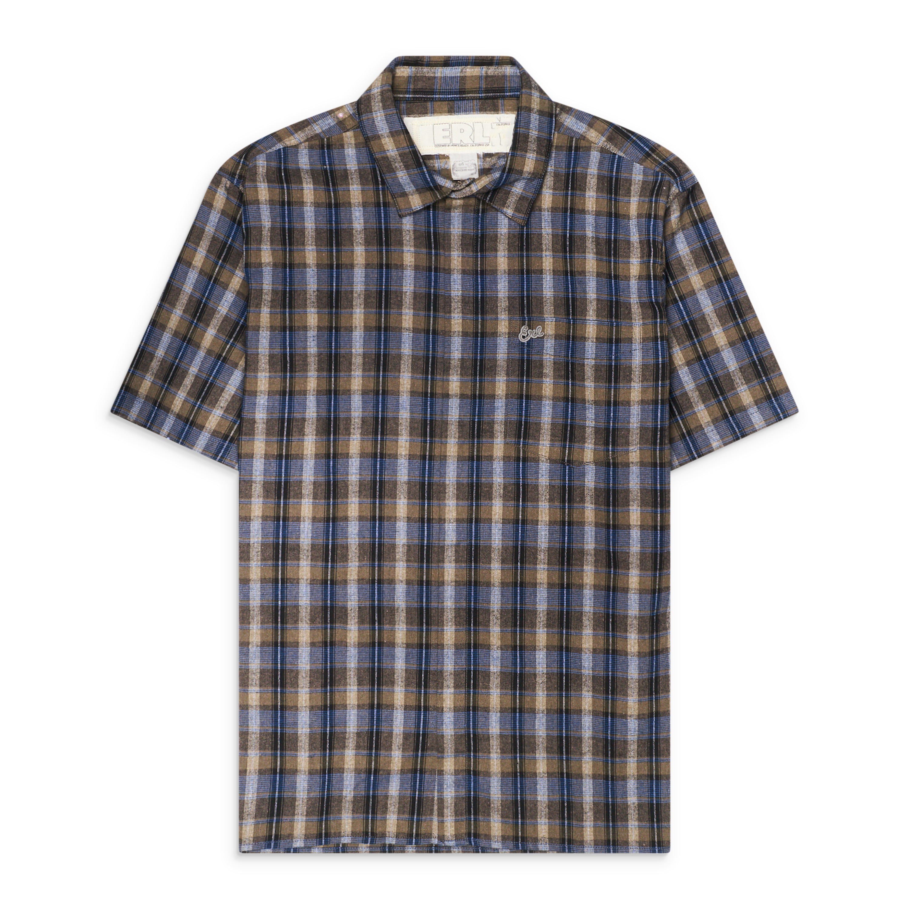 ERL Check Short Sleeve Shirt Grey