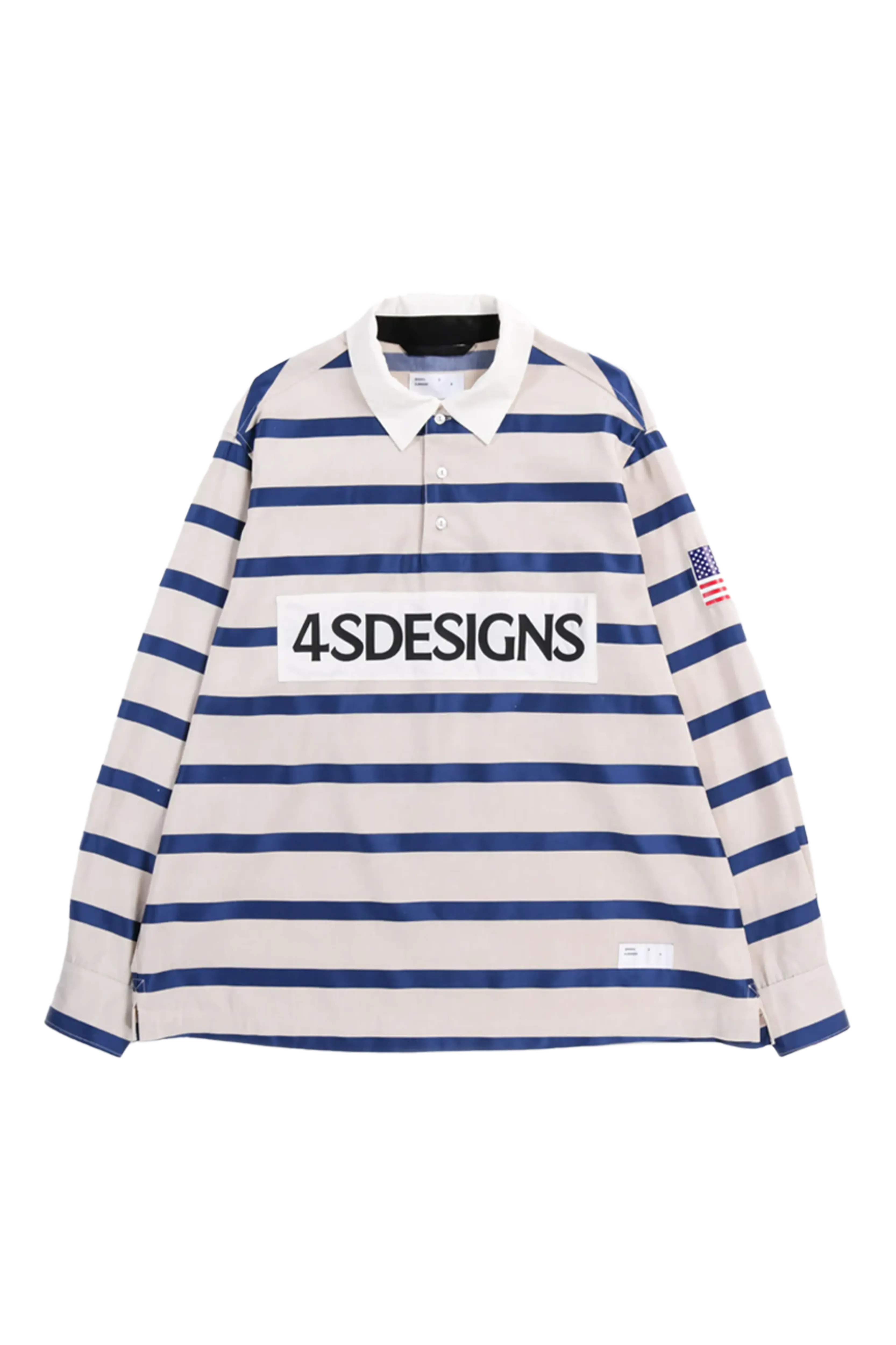 4S Designs Rugby Shirt In Khaki/ Navy 9209