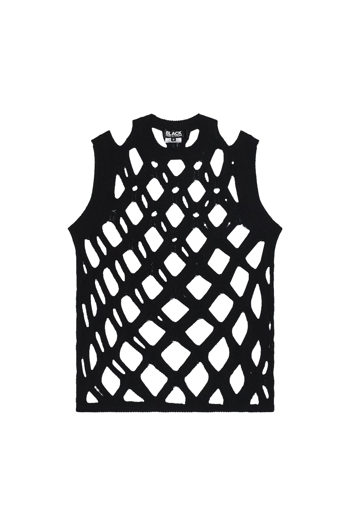 Comme Des Garcons Black Open Knit Sweater Vest Black – ESSXNYC