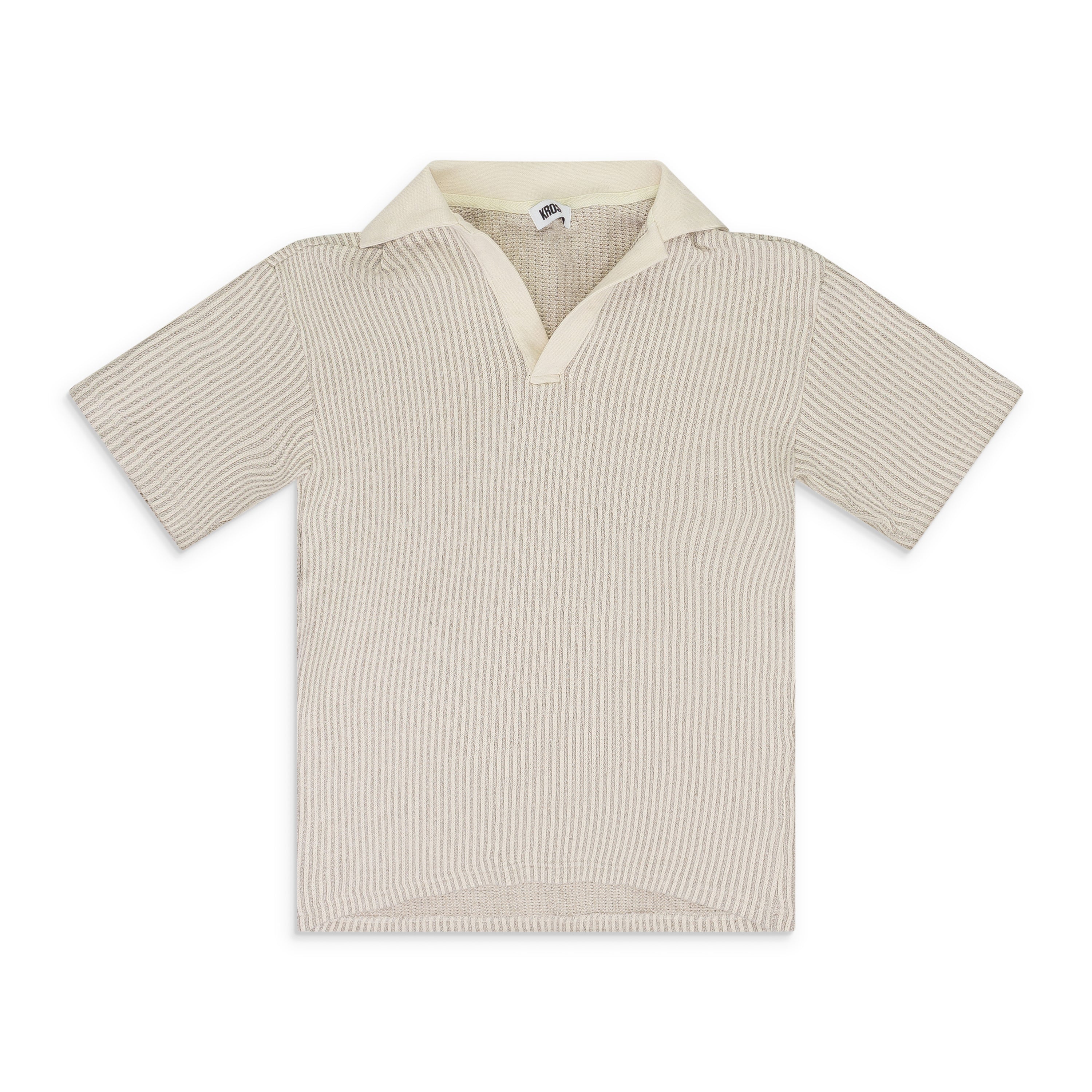 Krost Striped Short Sleeve Polo Egret