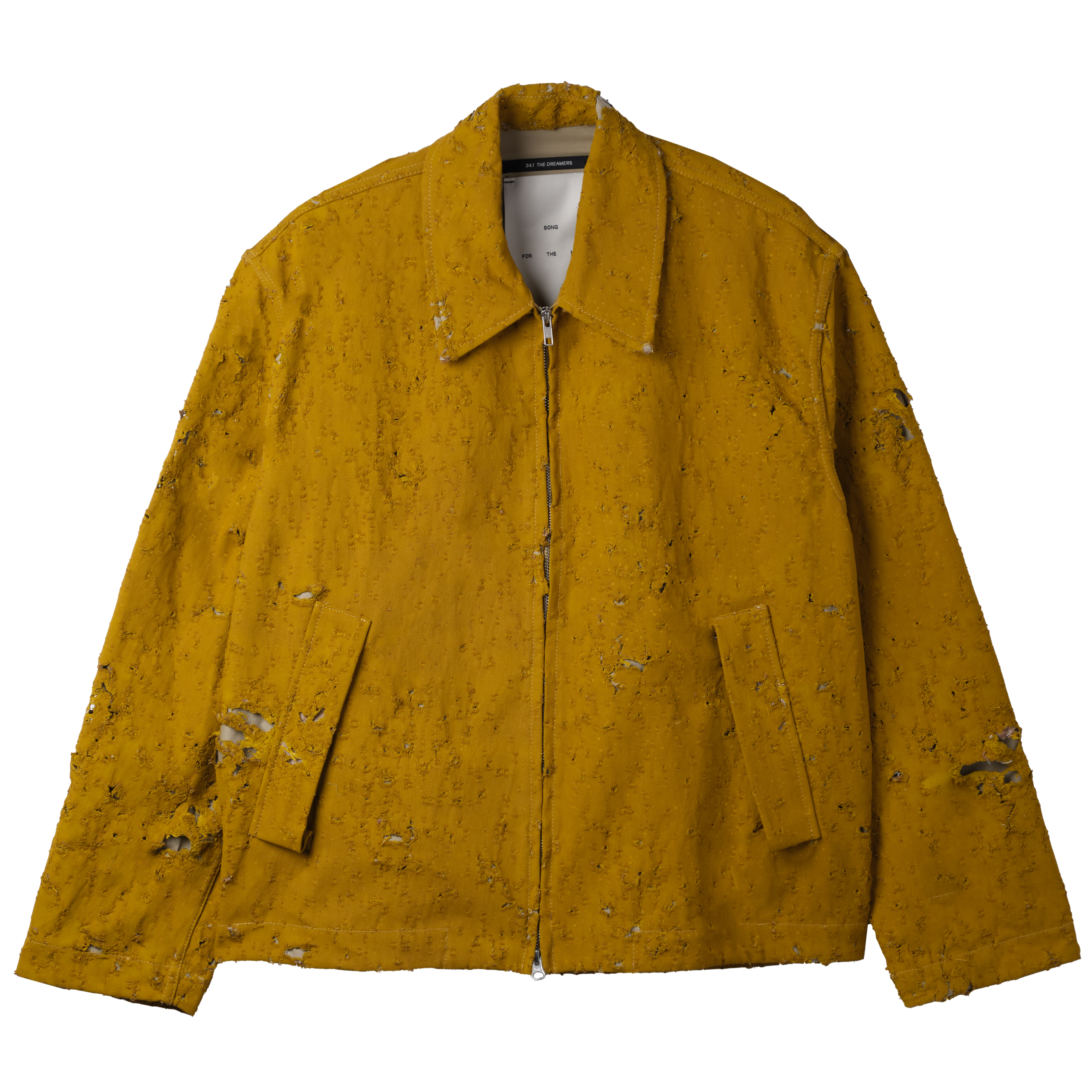 SONG FOR THE MUTE DESTROYED PLEATED ZIP UP JACKET