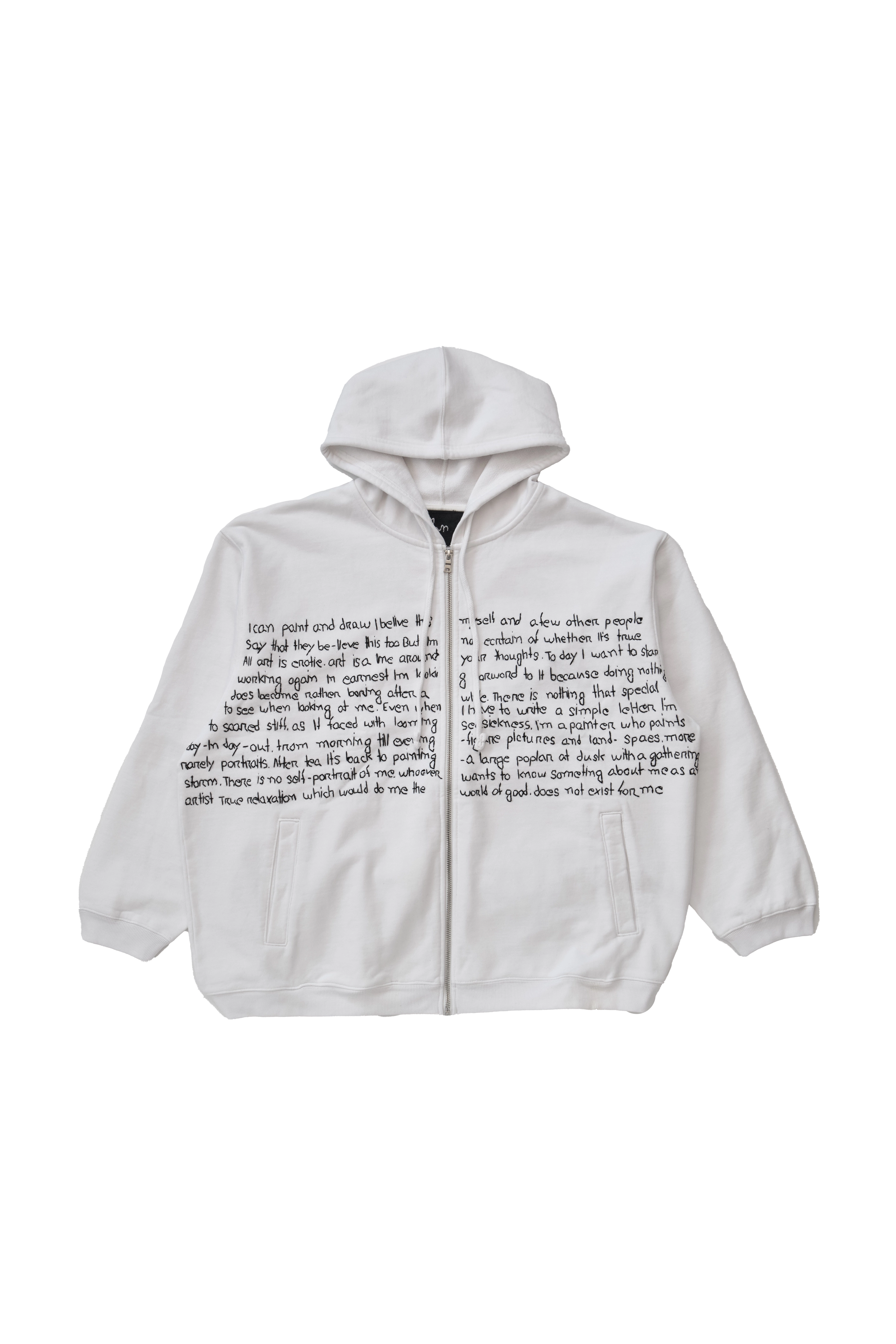 Glass Cypress White Zip Up Hoodie White