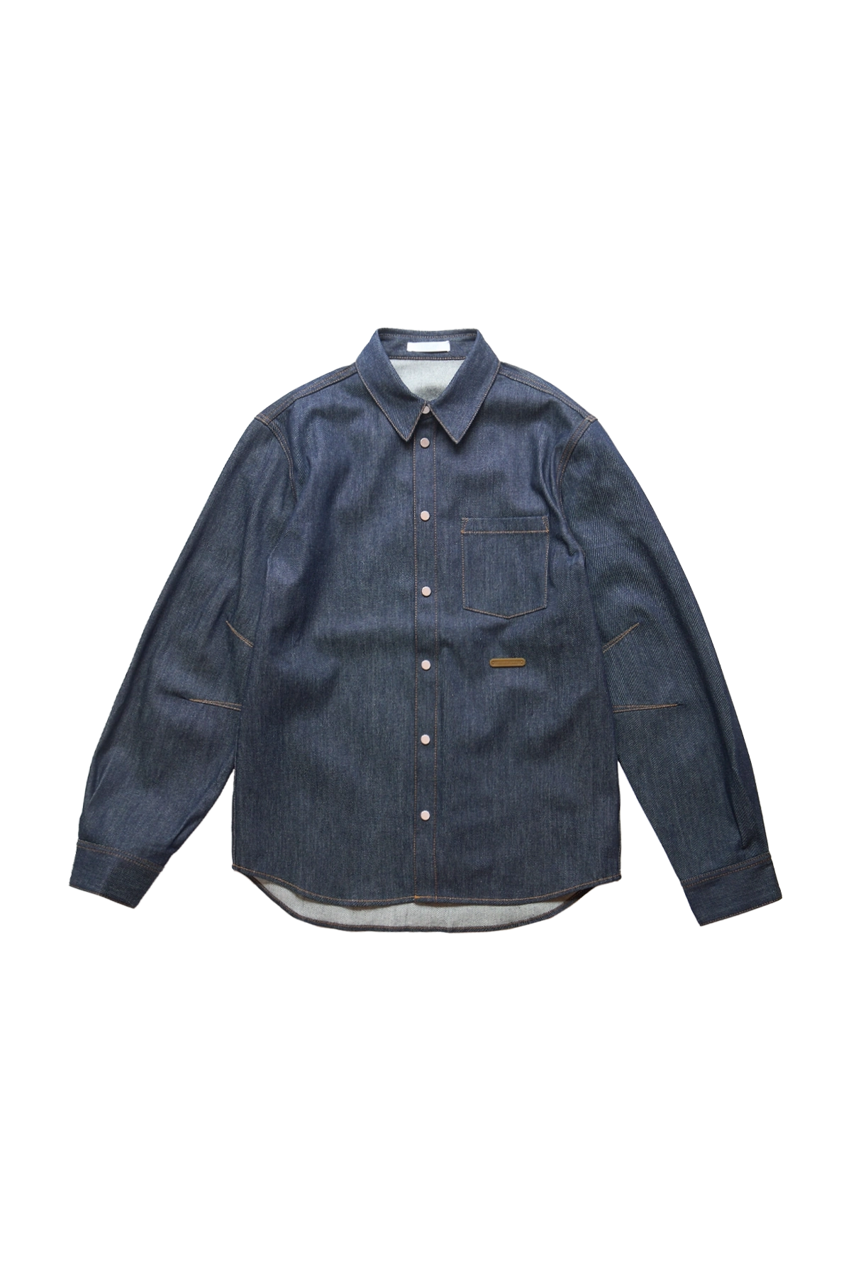 Helmut Lang Curved Denim Shirt Blue