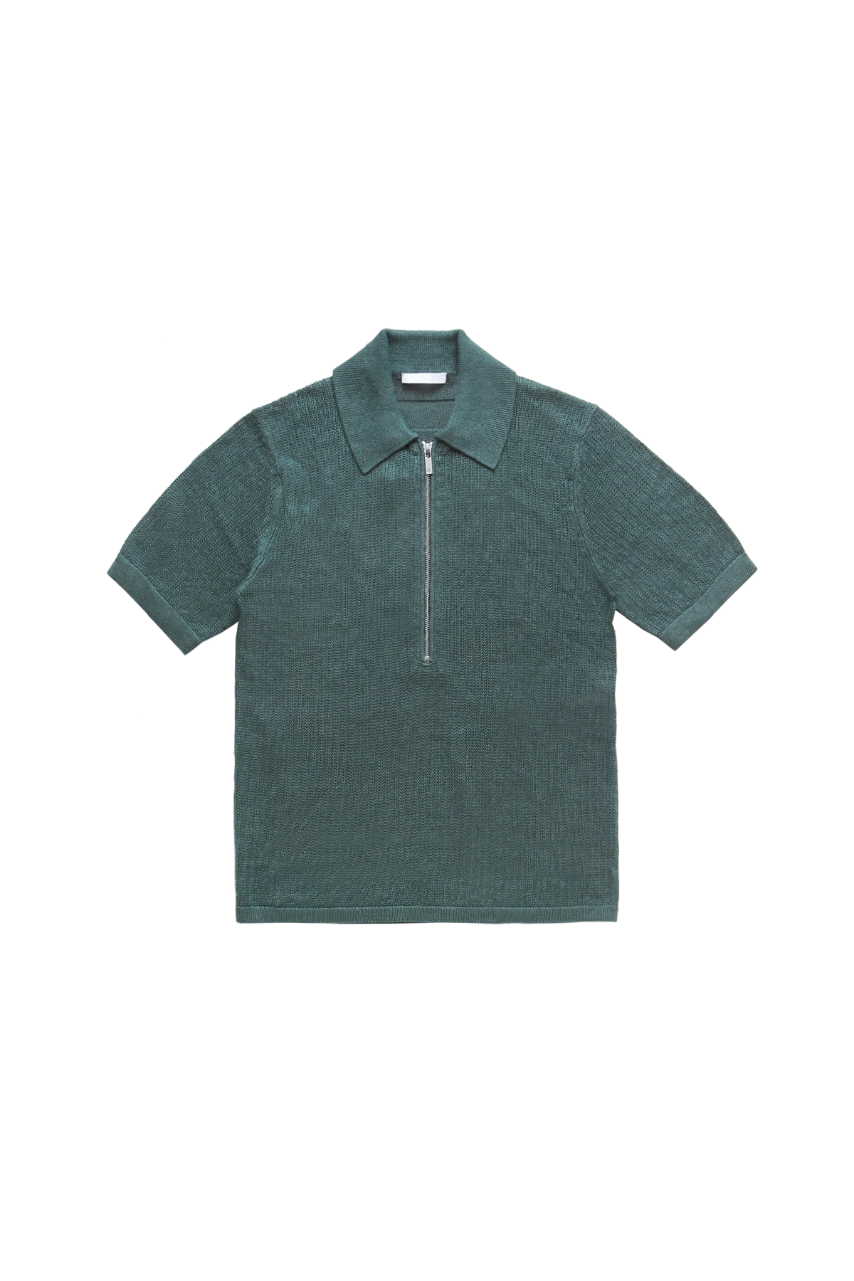 Helmut Lang Short Sleeve Zip Polo Blue Green