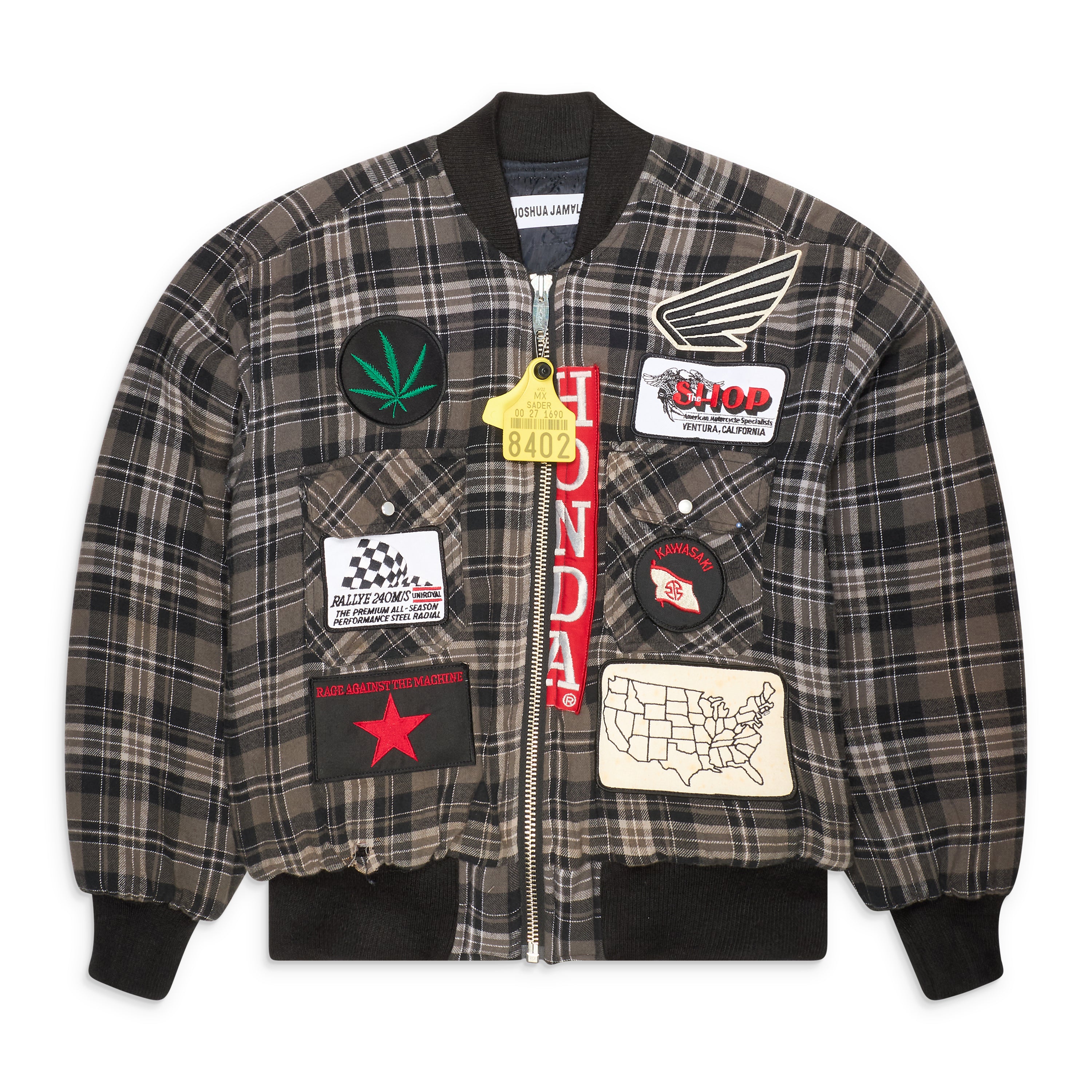 Joshua Jamal Flannel Patchwork Bomber Multicolor