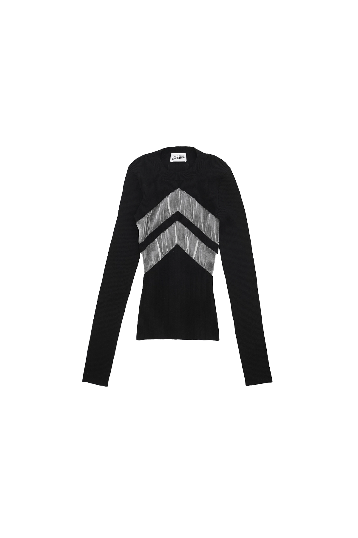 Jean Paul Gaultier Viscose Top With Nylon Transparent Chevrons