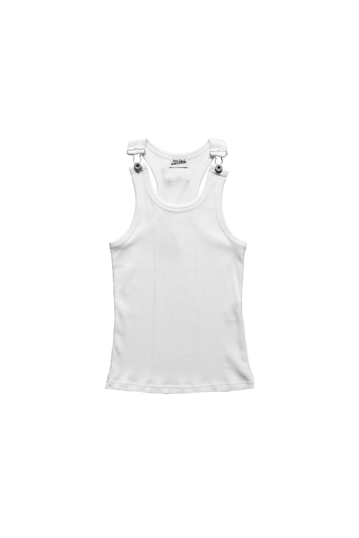 Jean Paul Gaultier Ribbed Tank Top With Overall Buckles White