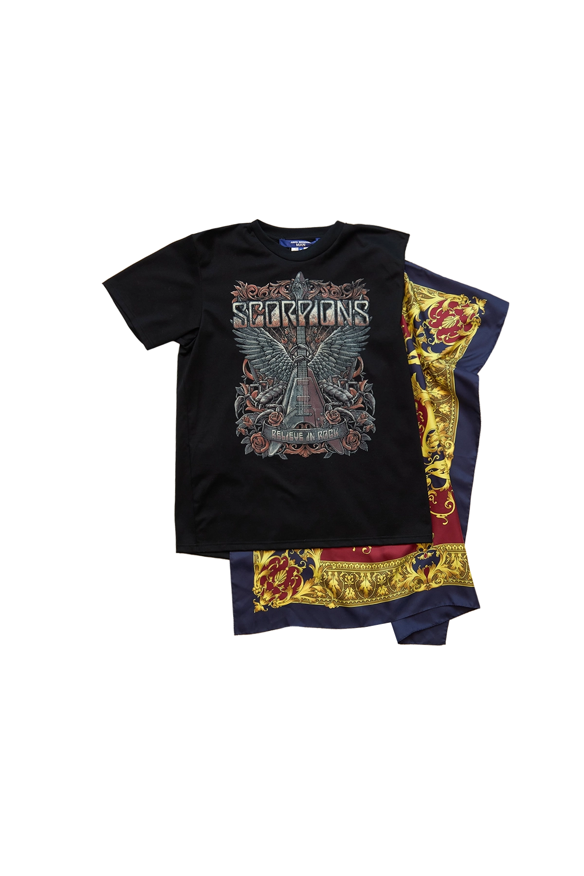 Junya Watanabe Man Scorpions Printed Scarf Tee Black 3