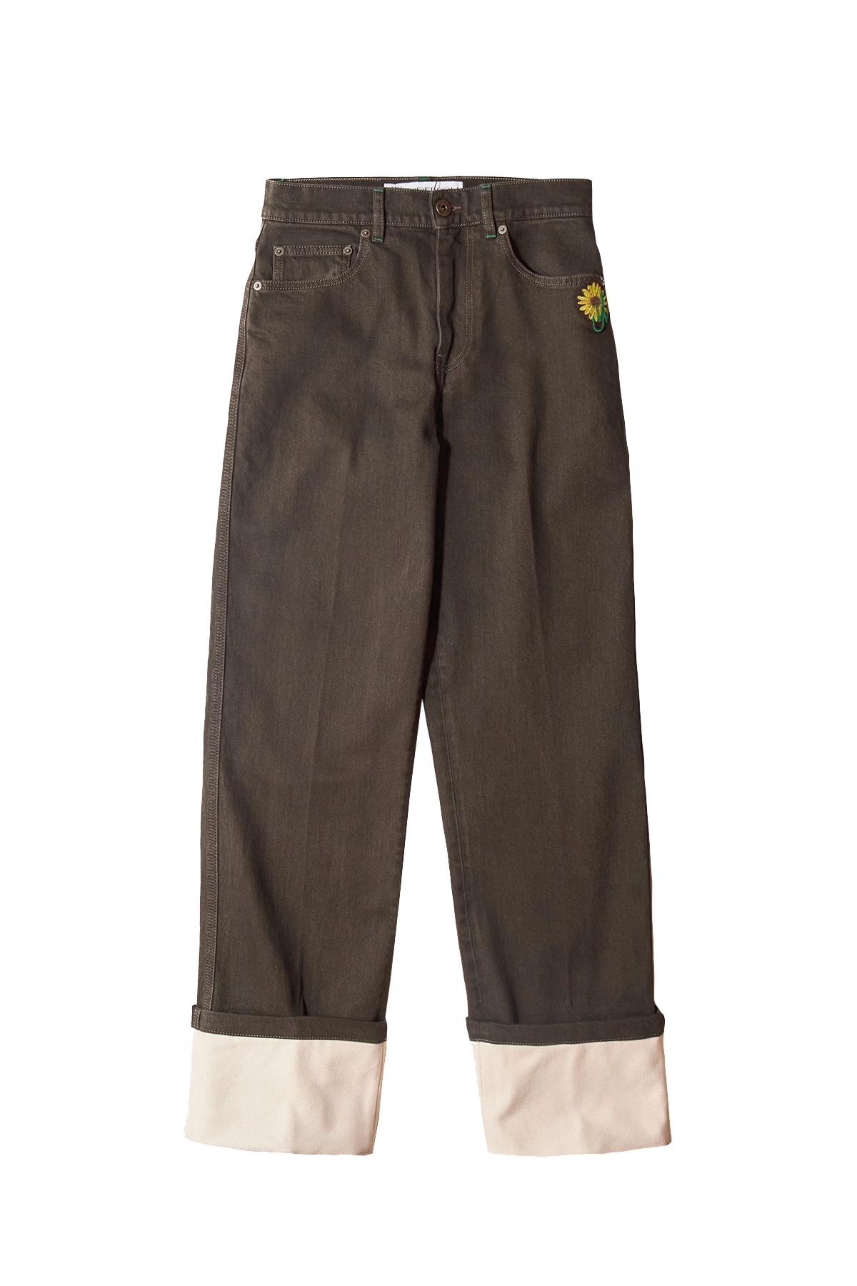 JW Anderson Contrast Turn Up Jeans Brown