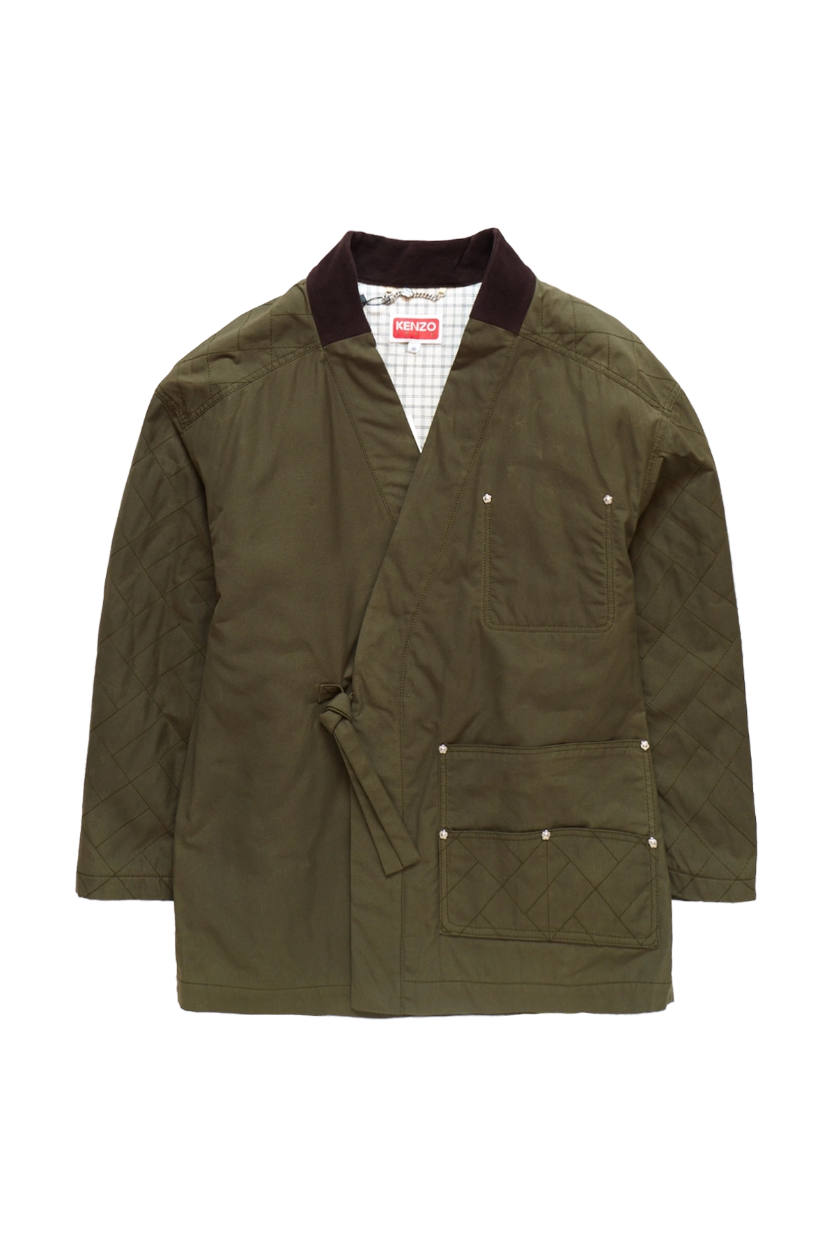 Kenzo Weave Kimono Coat Dark Khaki