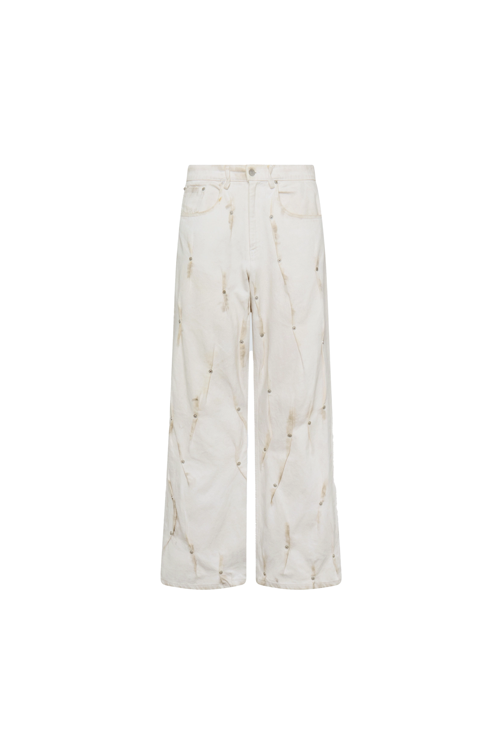Kusikohc Multirivet Burnt Pants White