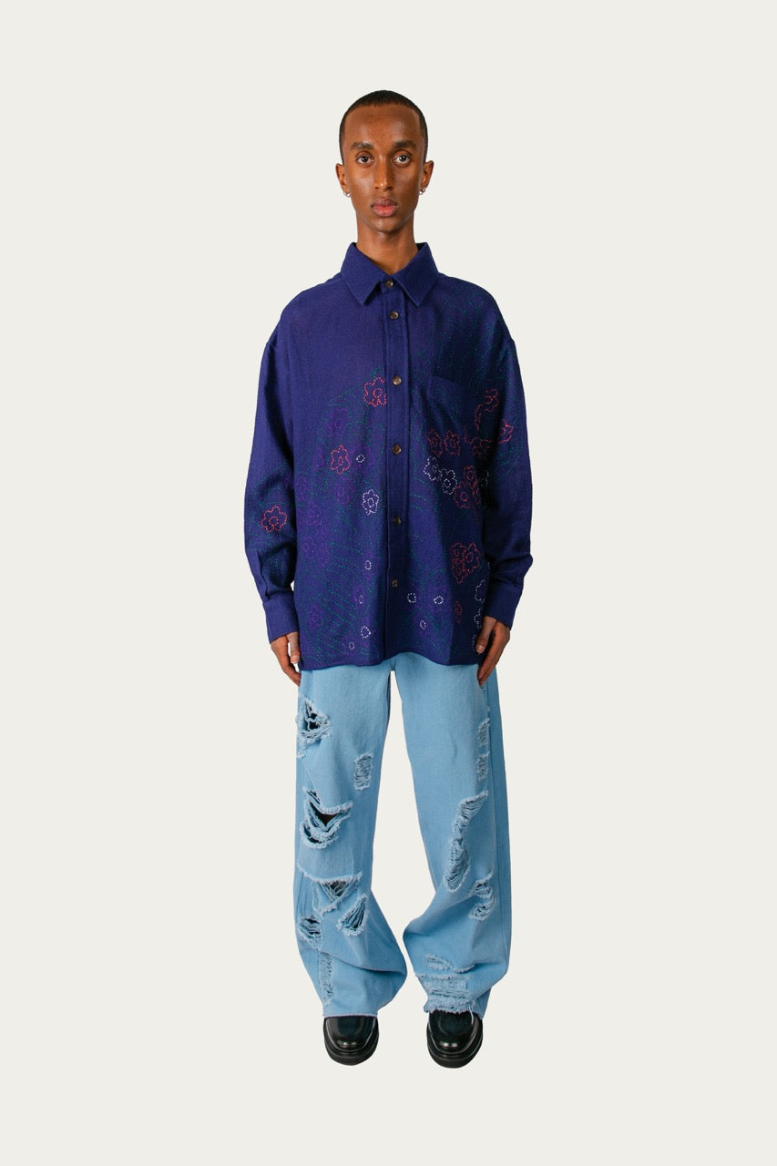 Glass Cypress Gustav Flannel Blue – ESSXNYC