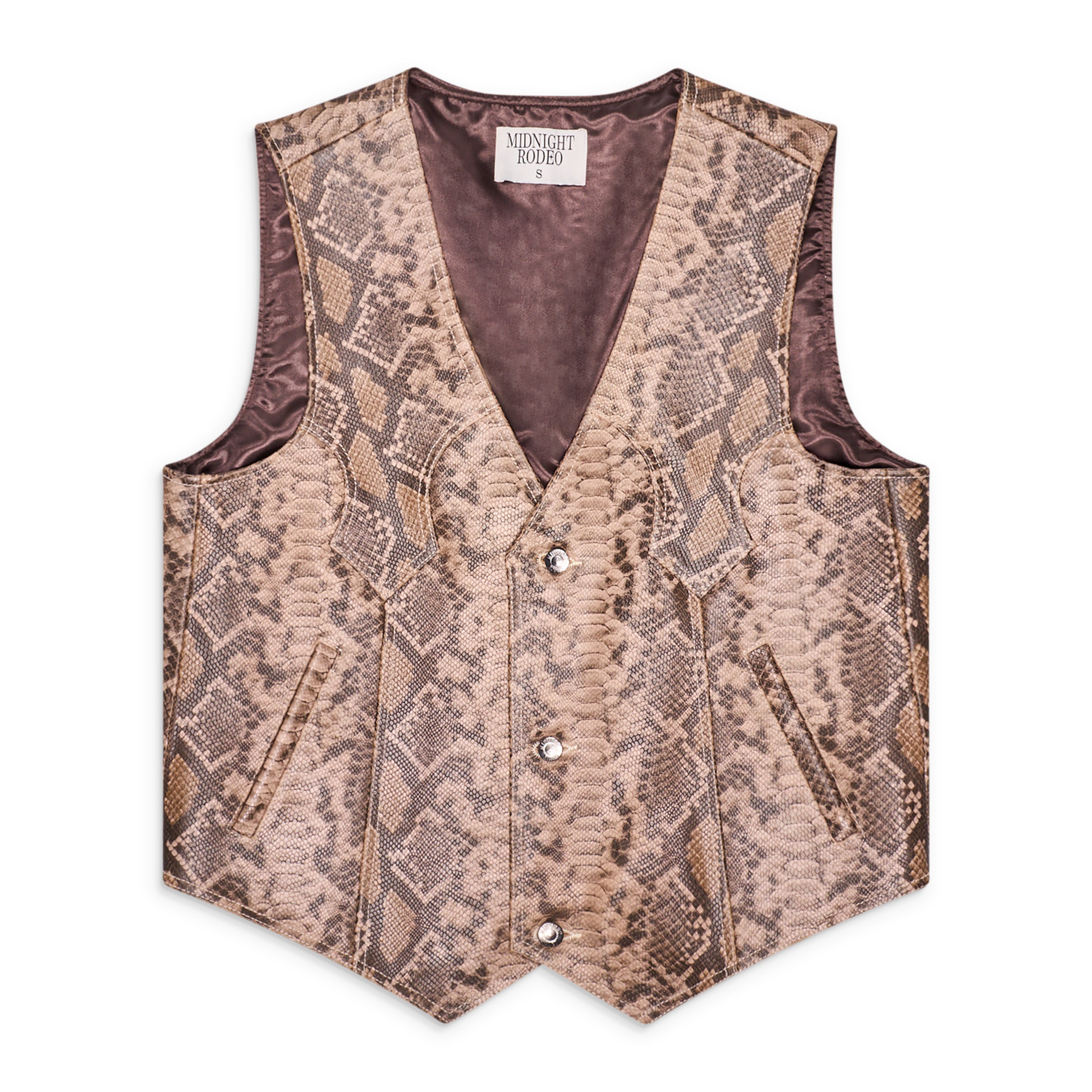 Midnight Rodeo Leather Vest Snakeskin