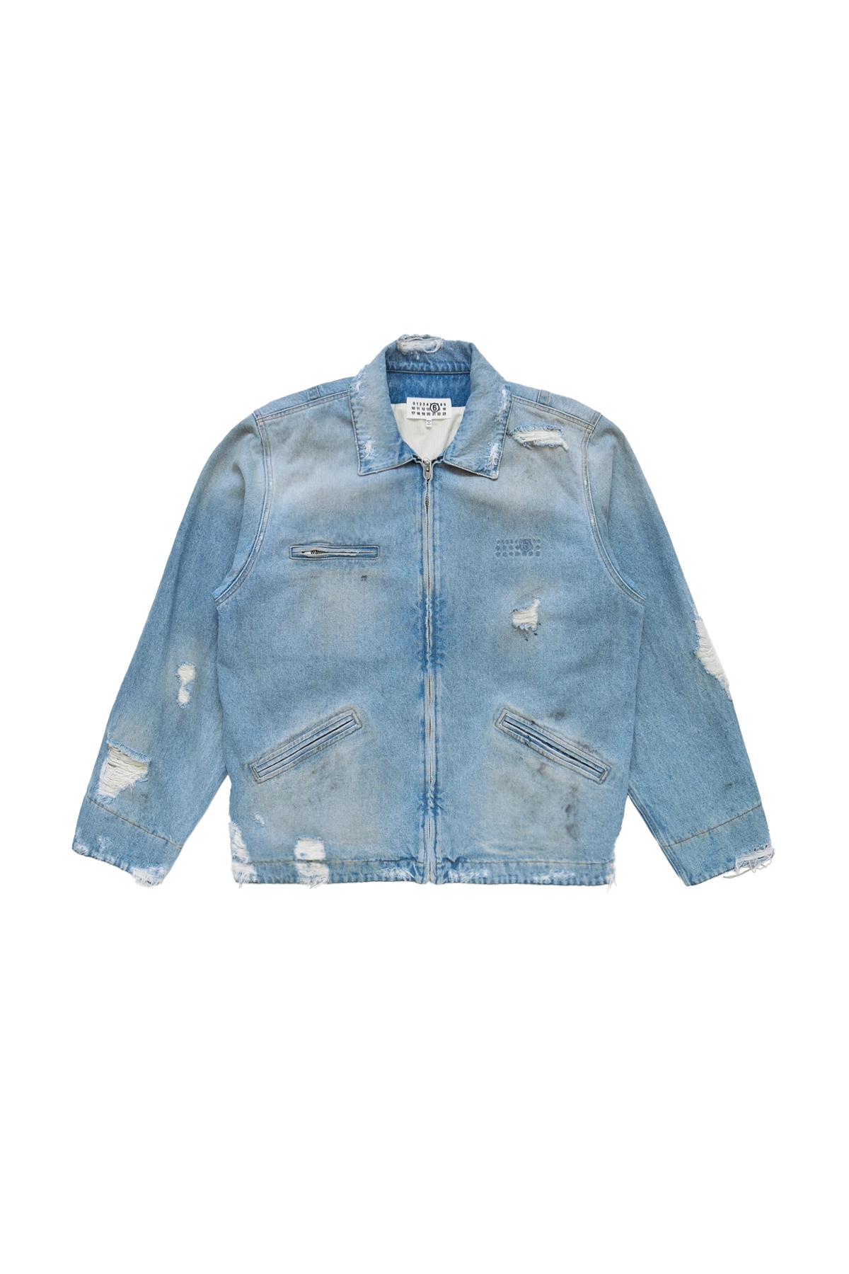 MM6 Maison Margiela Zip-Up Denim Jacket Blue – ESSXNYC MM6 Maison Margiela Zip-Up Denim Jacket Blue – ESSXNYC