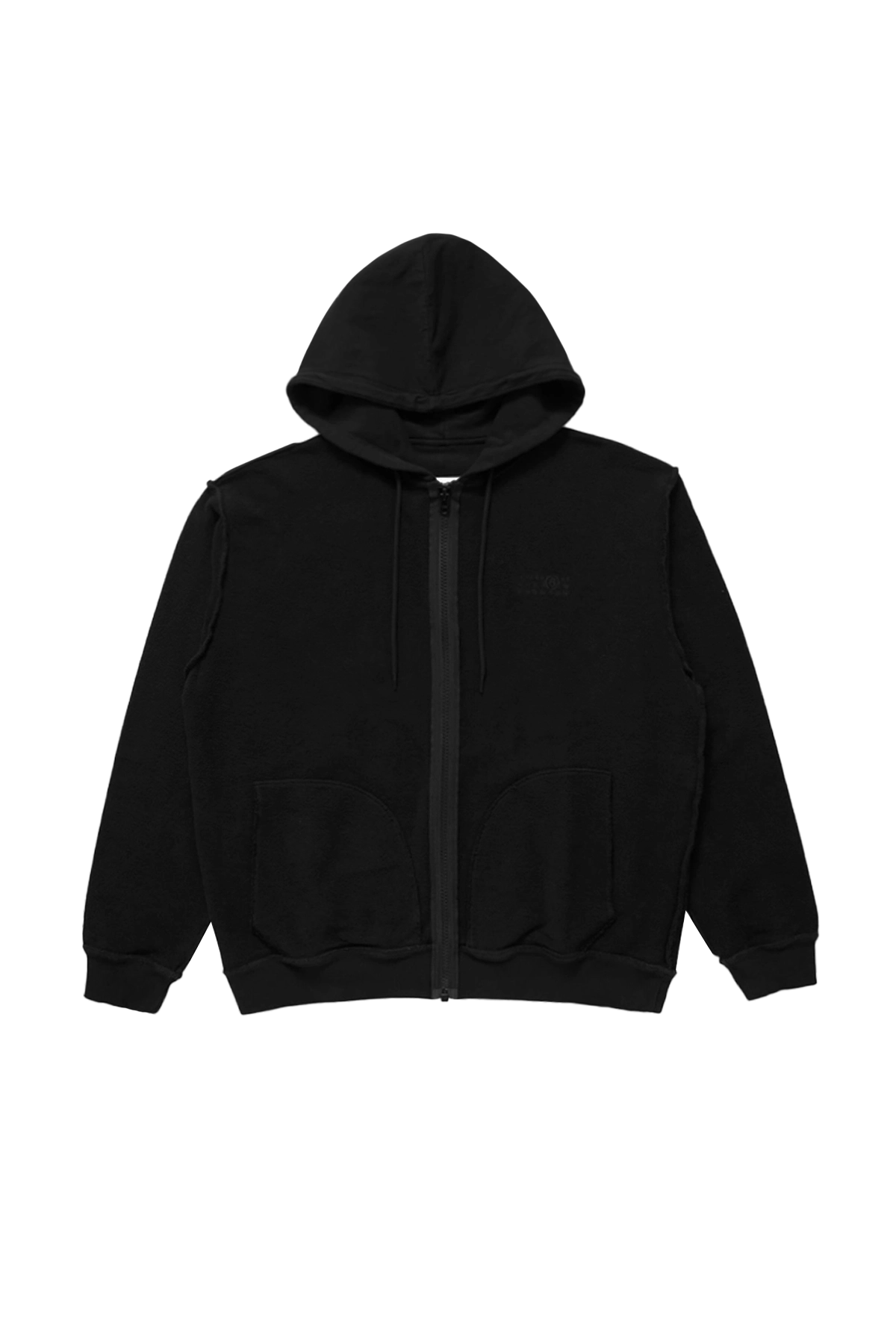 MM6 Reversed Sweat Zip Up Hoodie Black
