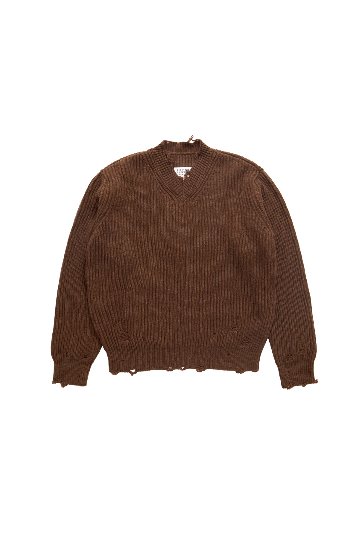 MM6 V-Neck Sweater Brown Melange