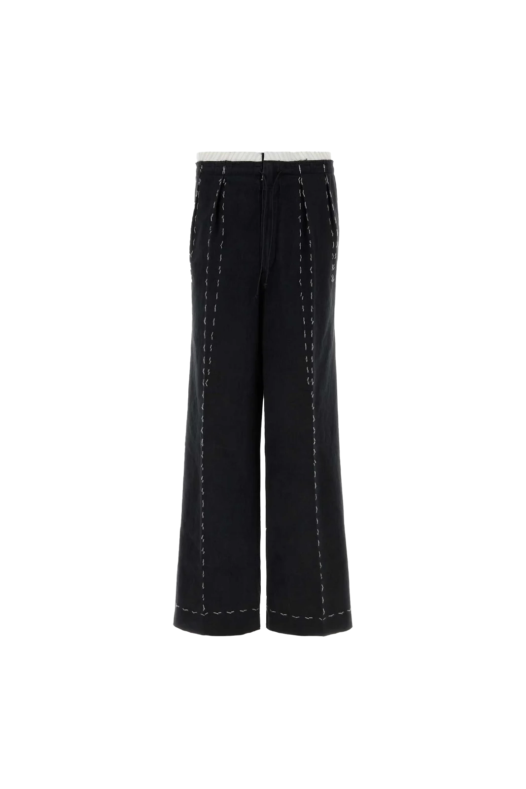 Maison Margiela Work-In-Progress Trousers With Contrast Stitching Black